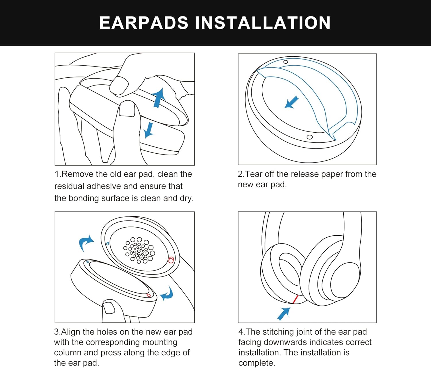 Dream Beats Studio 3 Replacement Ear Pads Memory Foam Black