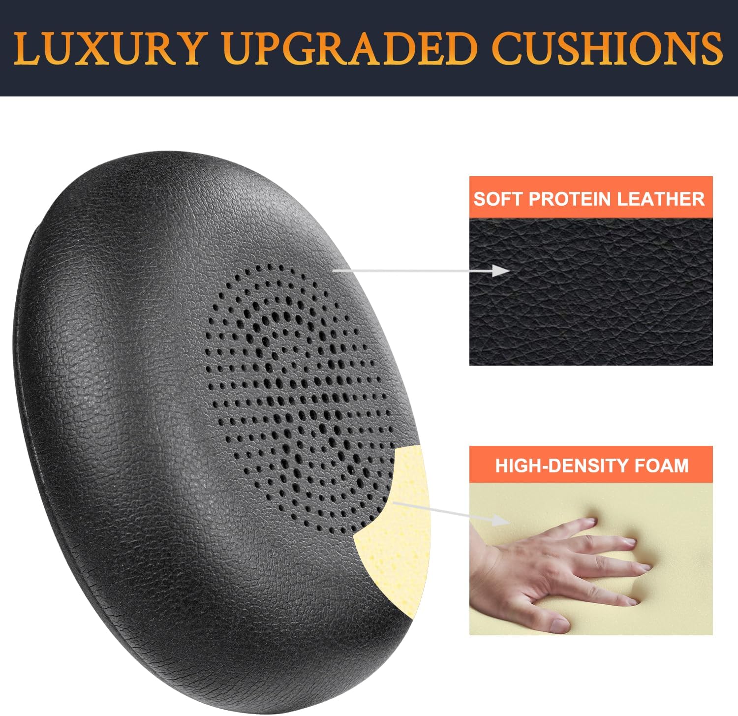 SOULWIT Earpads for Jabra Evolve2 65/40 Elite 45h Headsets Black