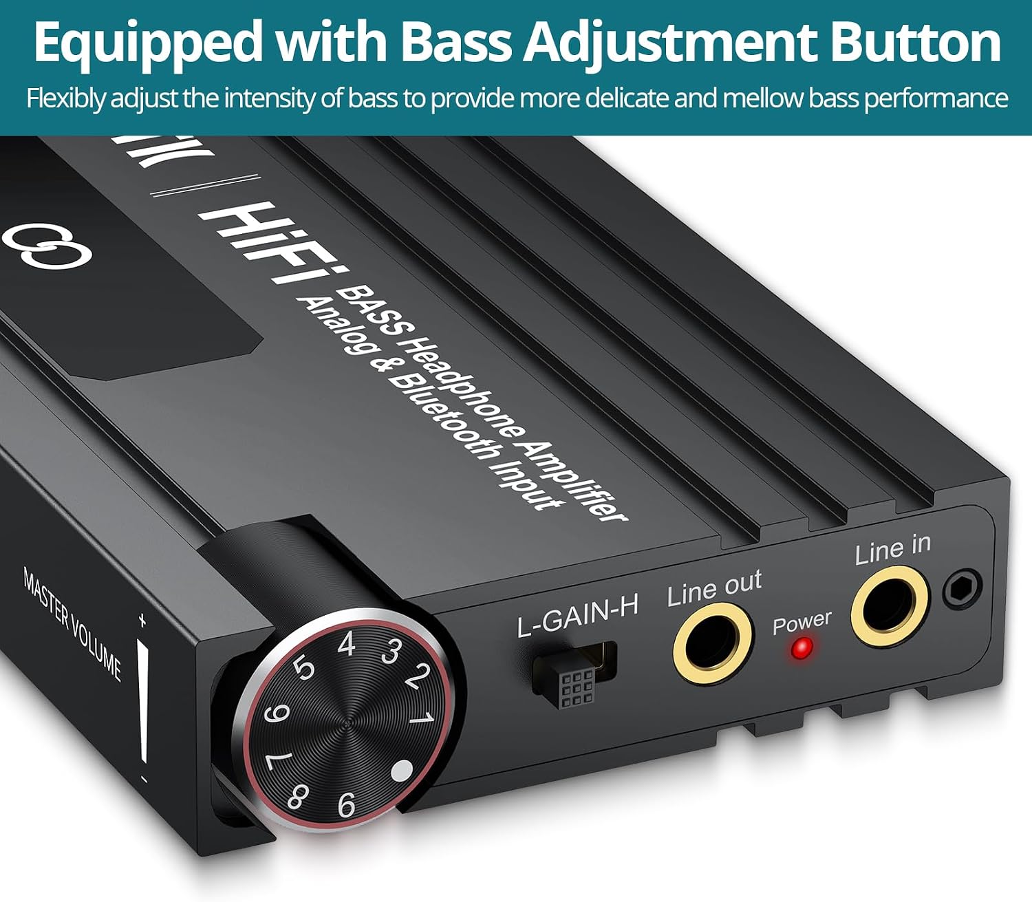 16-600Ω Bluetooth Headphone Amplifier with Bass Boost for Mac & iPad