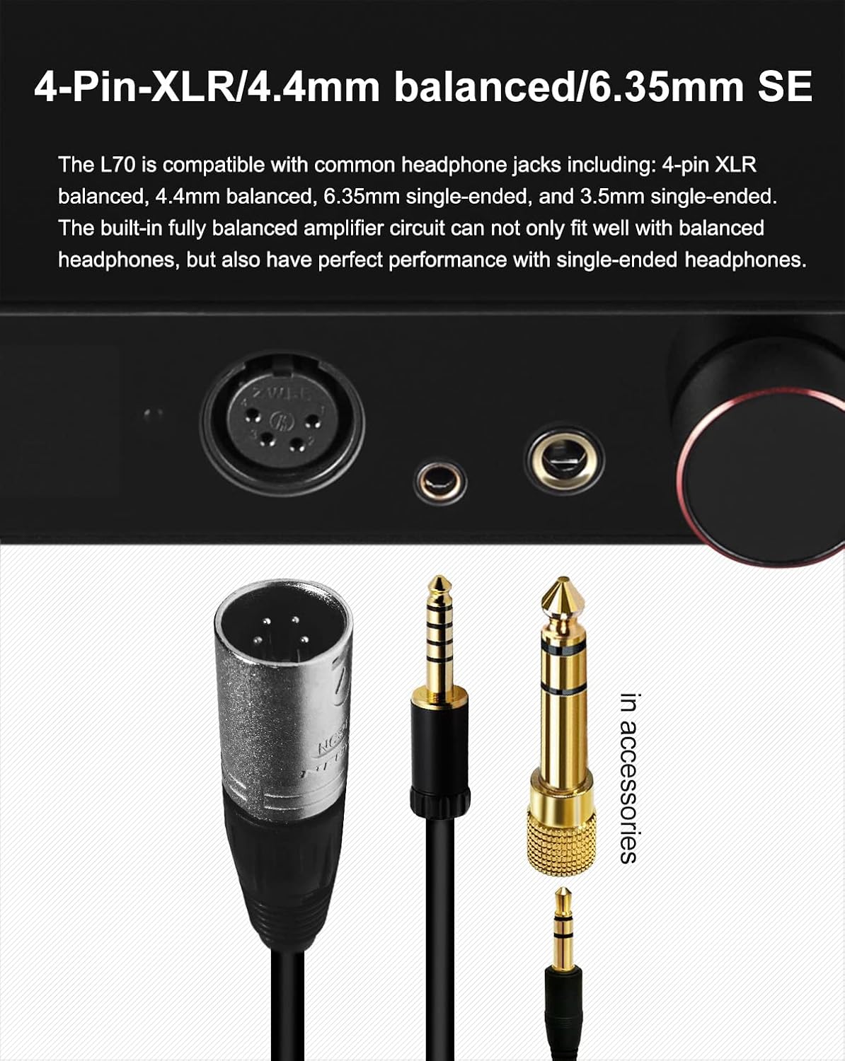 TOPPING L70 Balanced Headphone Amplifier NFCA XLR 4.4mm 6.35mm