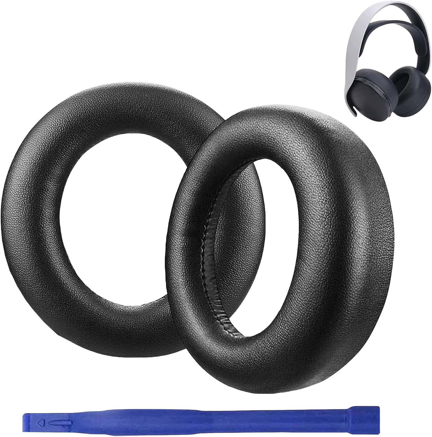 PS5 Pulse 3D Headset Replacement Ear Pads, Protein Leather, Black