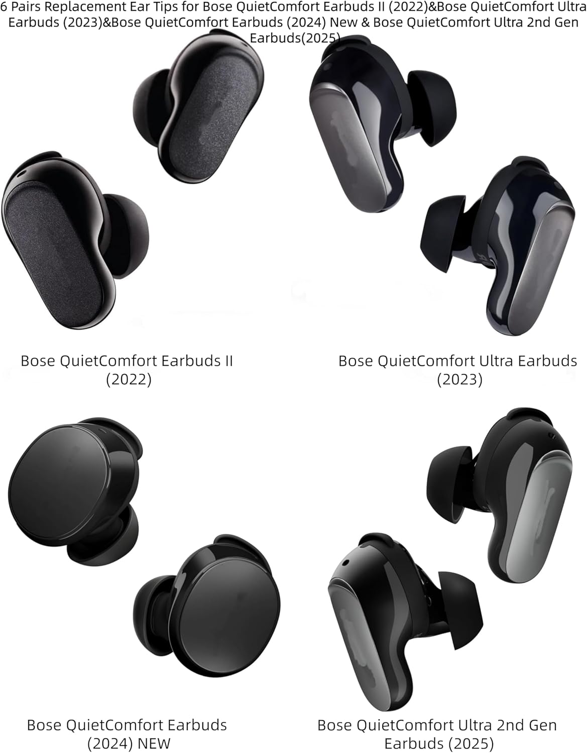 Bose QuietComfort Ultra Earbuds Replacement Ear Tips 6 Pairs