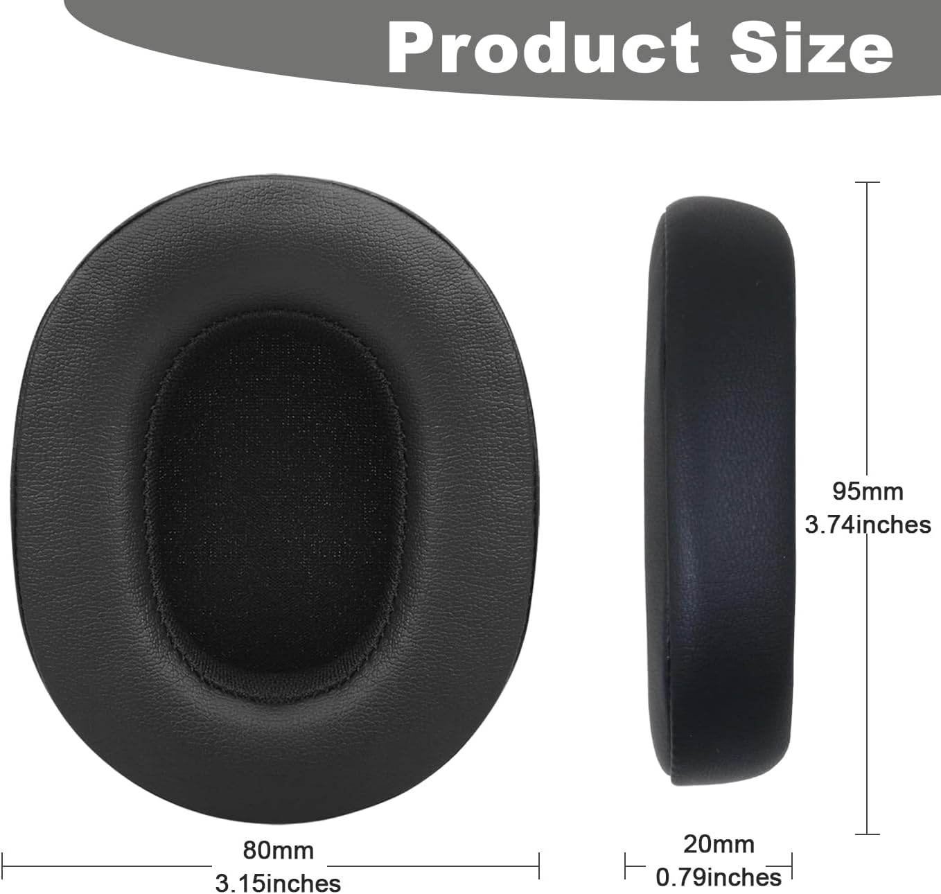 Replacement Ear Pads for Skullcandy Crusher/Evo/ANC Hesh 3, Black