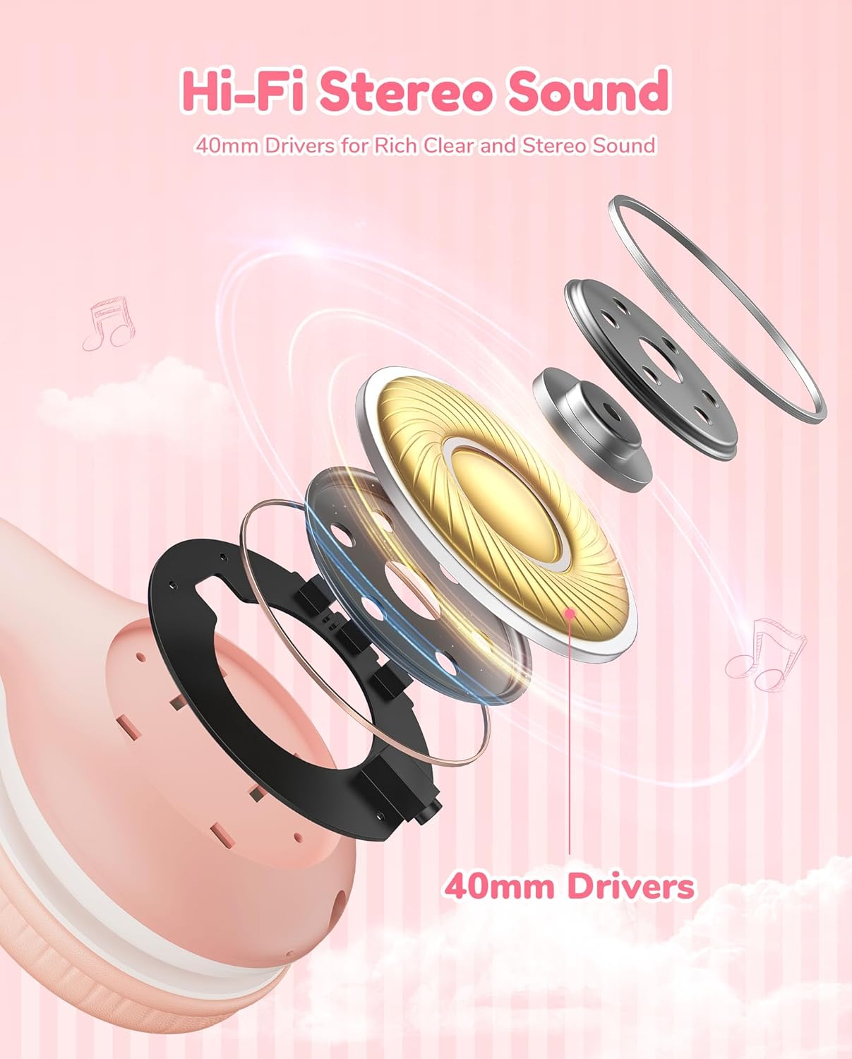 EarFun Kids Wireless Headphones, Bluetooth 5.4, 85/94dB Volume Limit X