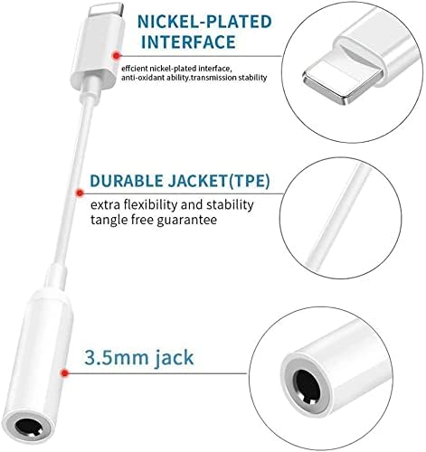Apple MFi Lightning to 3.5mm Headphone Adapter, iPhone AUX Dongle