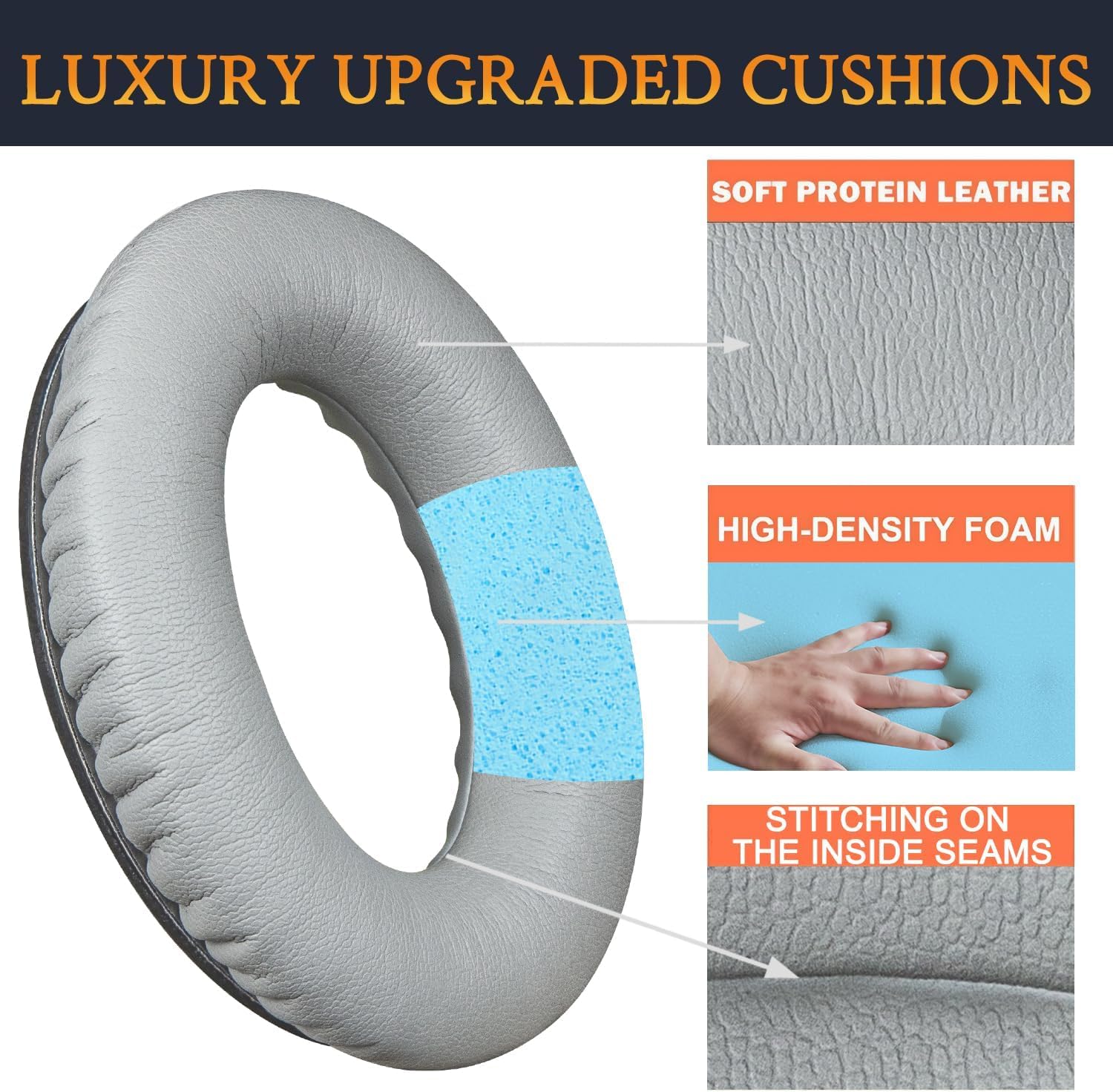 SoloWIT Earpads for Bose QC35 & QC35 II Headphones – Silver
