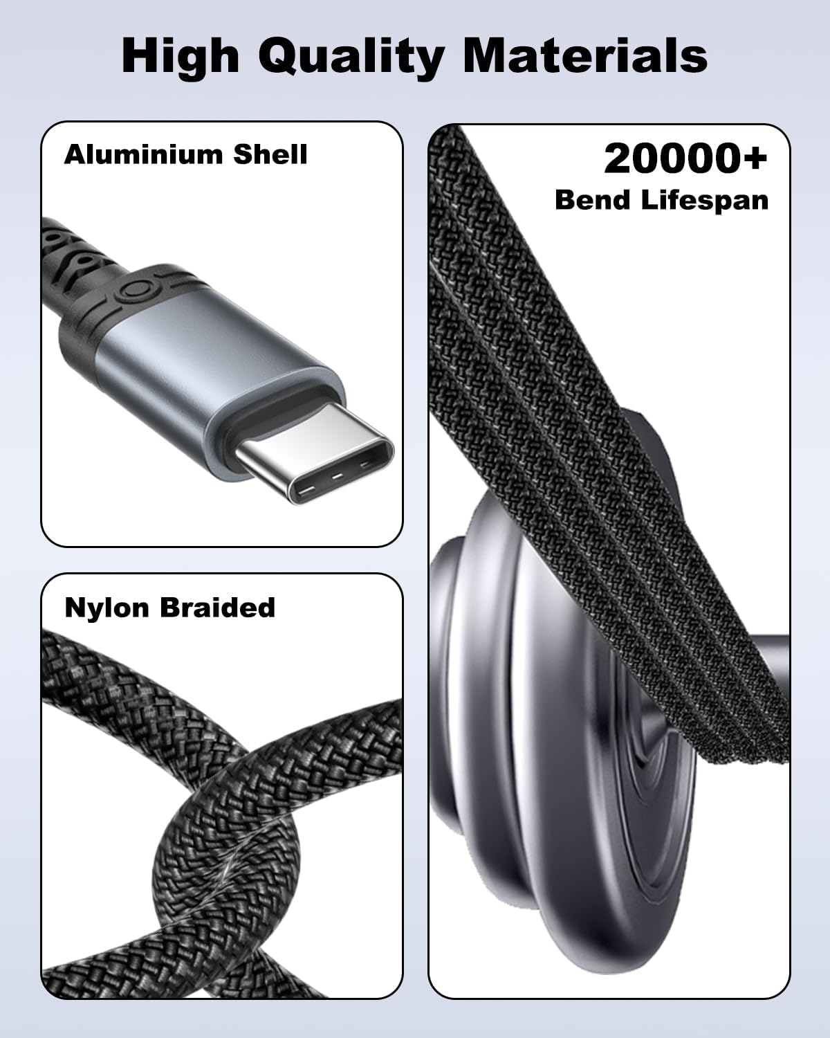 USB C to AUX Cable 1M, Nylon Type-C to 3.5mm Audio Cable for Car