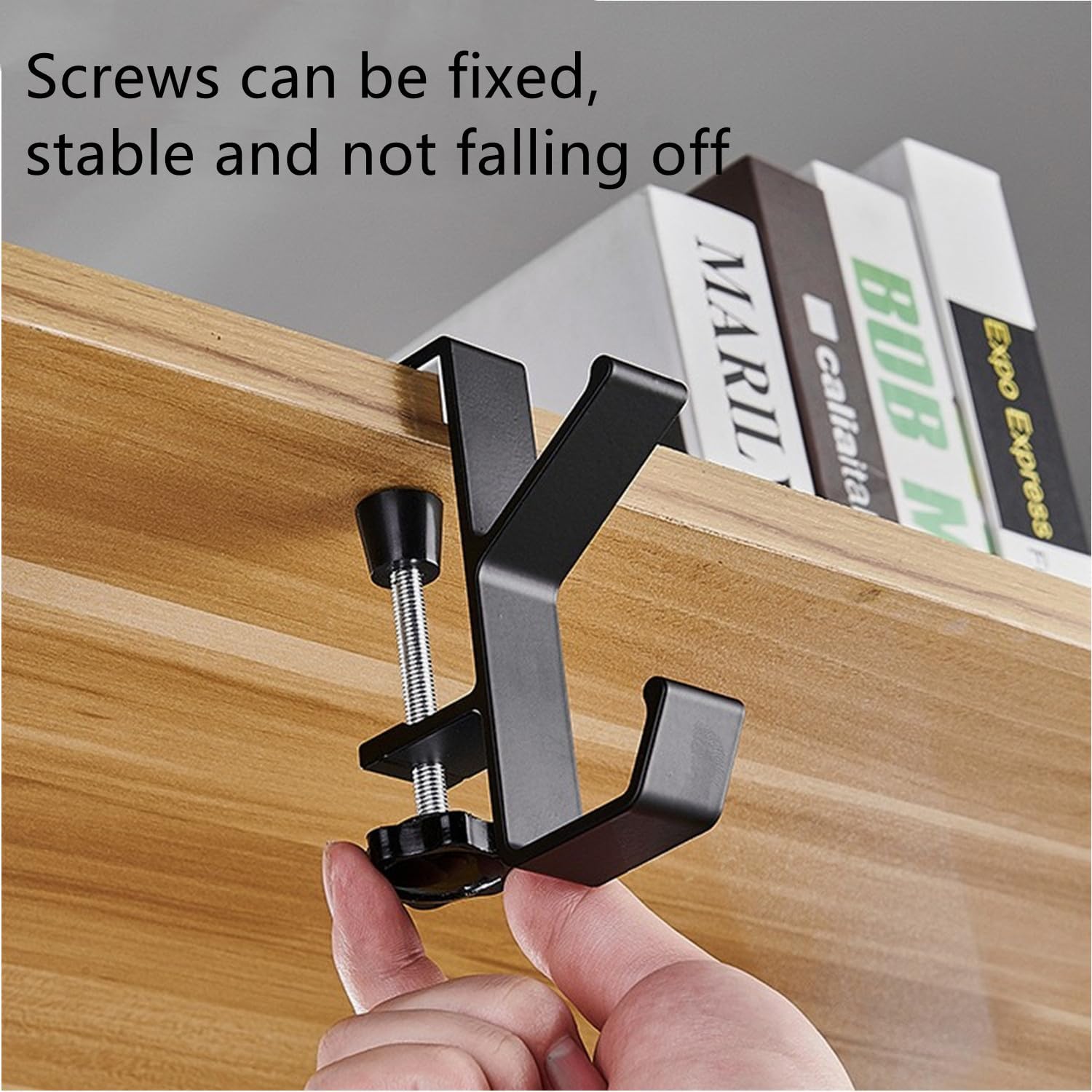Gaming Headset Hook Mount Universal Aluminum Under Desk Clamp, Black