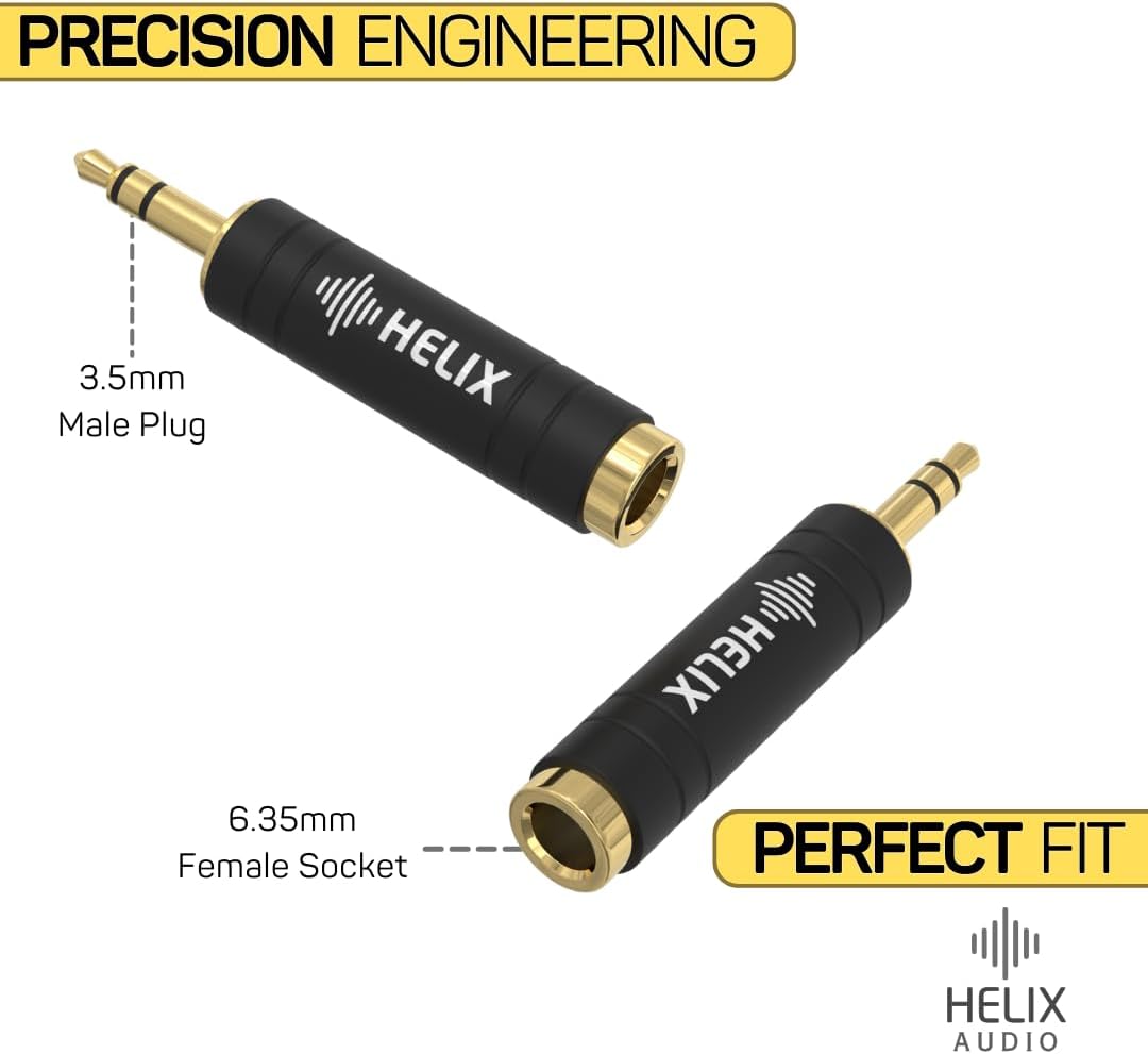 6.35mm to 3.5mm Headphone Adapter, Gold-Plated Stereo Jack Converter