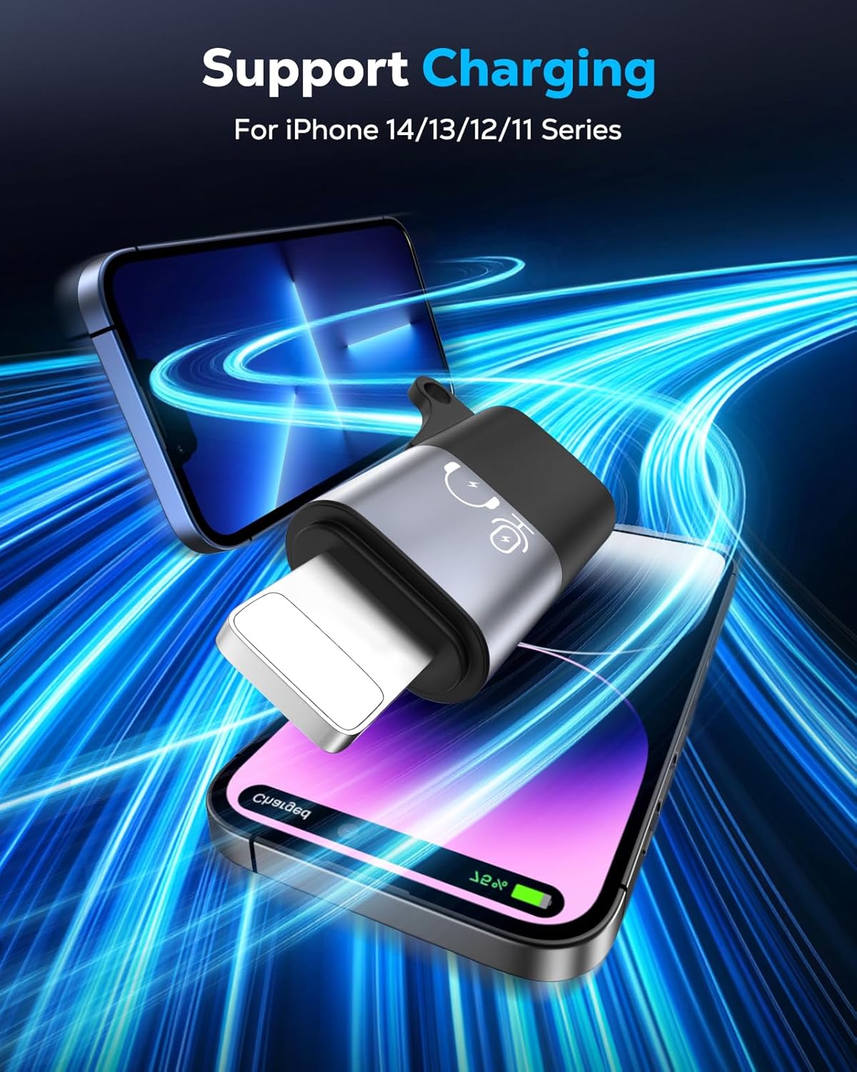 Lightning to USB-C Audio Adapter with Charging for iPhone & Mic