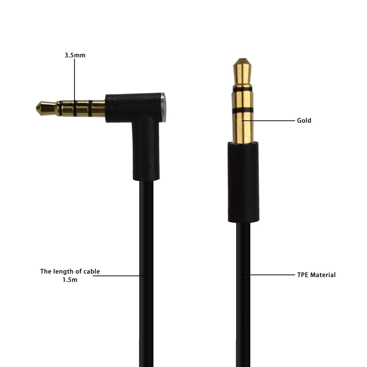 Replacement Audio Cable with Mic for Beats Solo HD Studio Pro Black