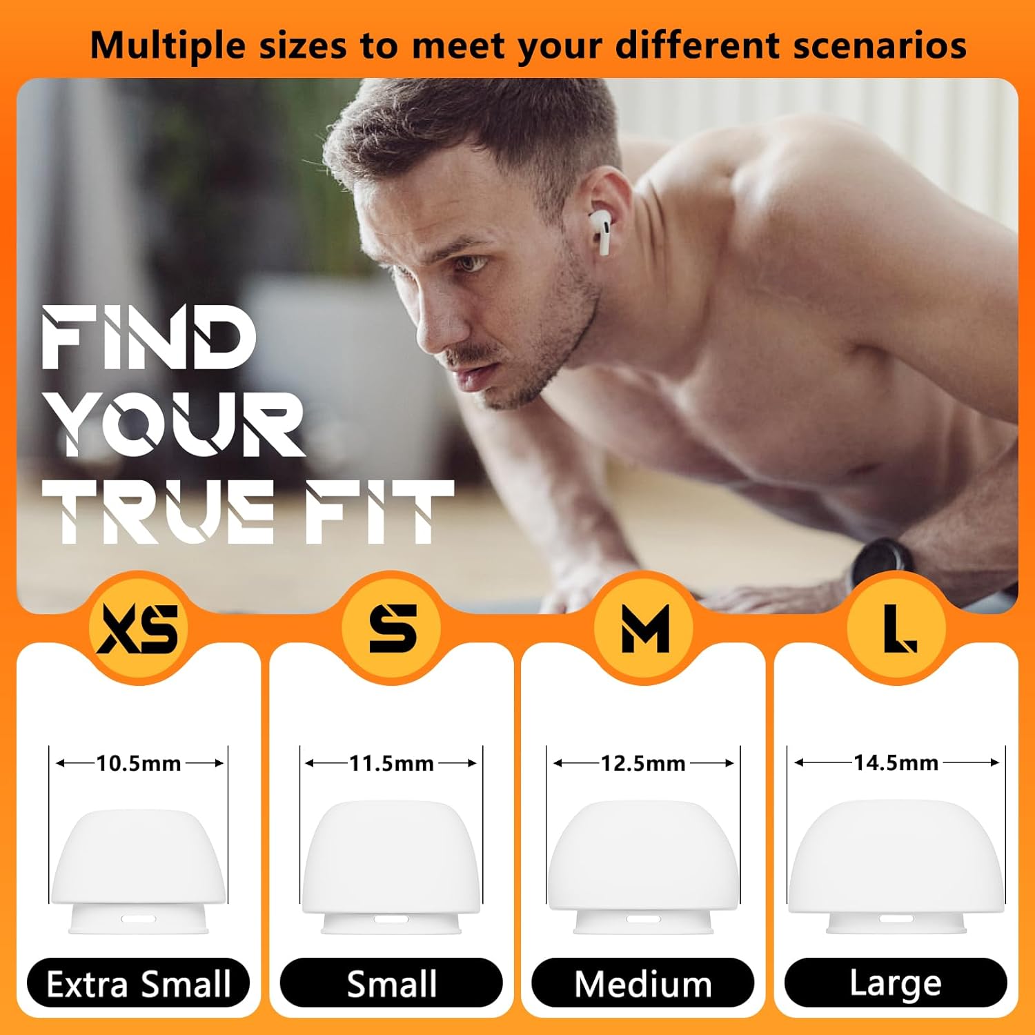 AirPods Pro Ear Tips 4 Pairs XS/S/M/L, Noise Reduction Silicone Tips