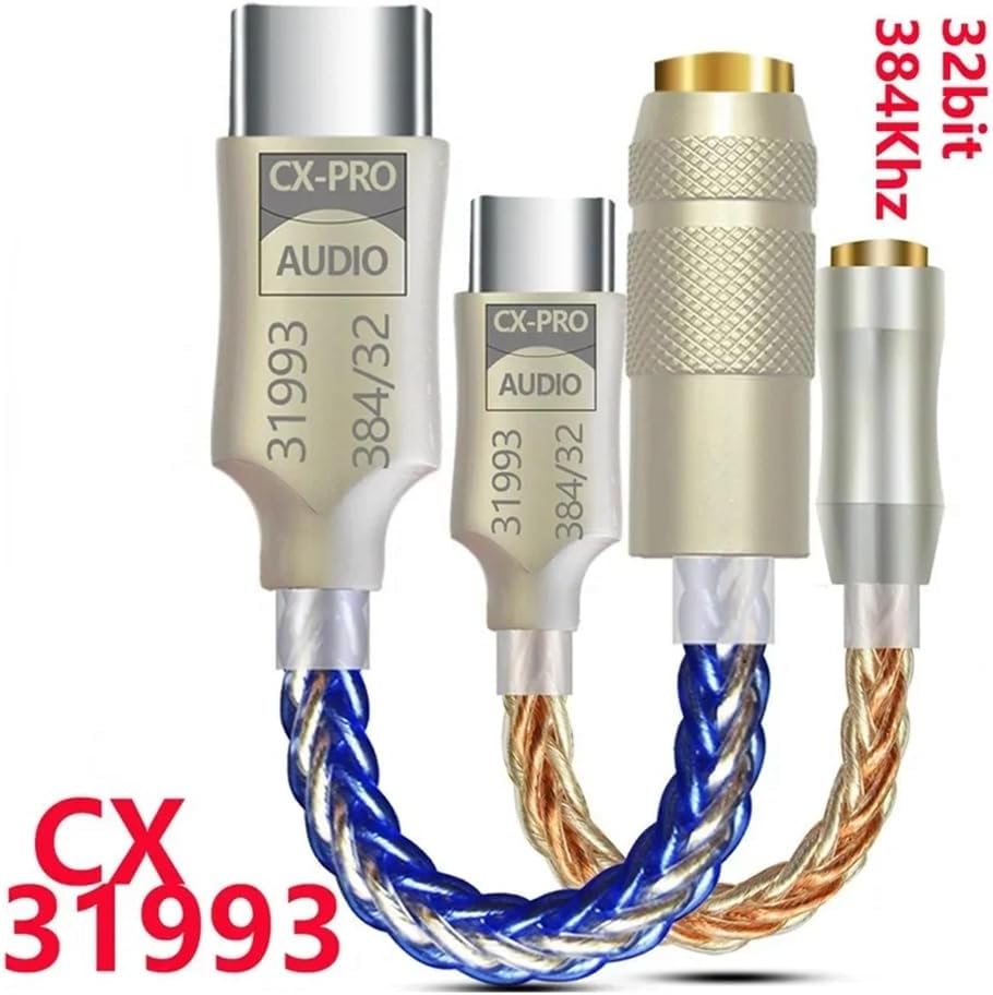CX31993 HiFi USB-C to 3.5mm Headphone Amplifier IEM Adapter