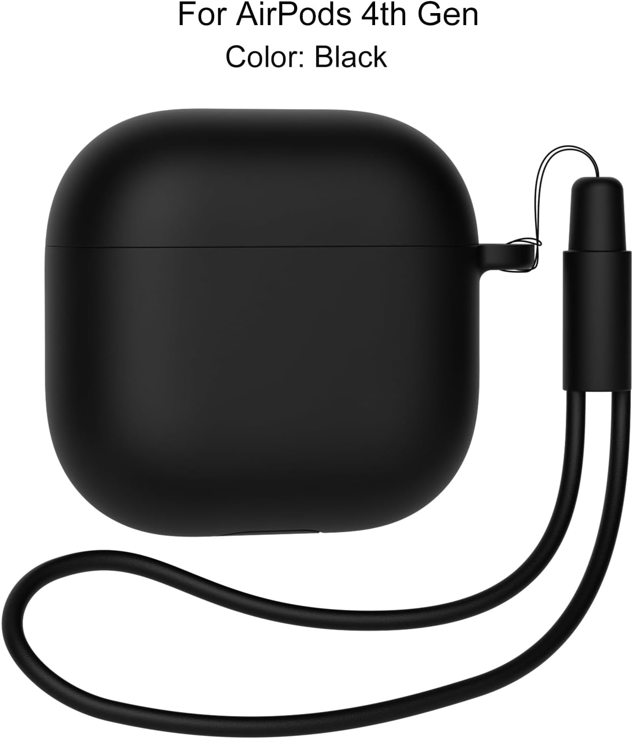 AirPods 4 Case Cover with Cleaner Kit, Soft Silicone Shockproof Black Case