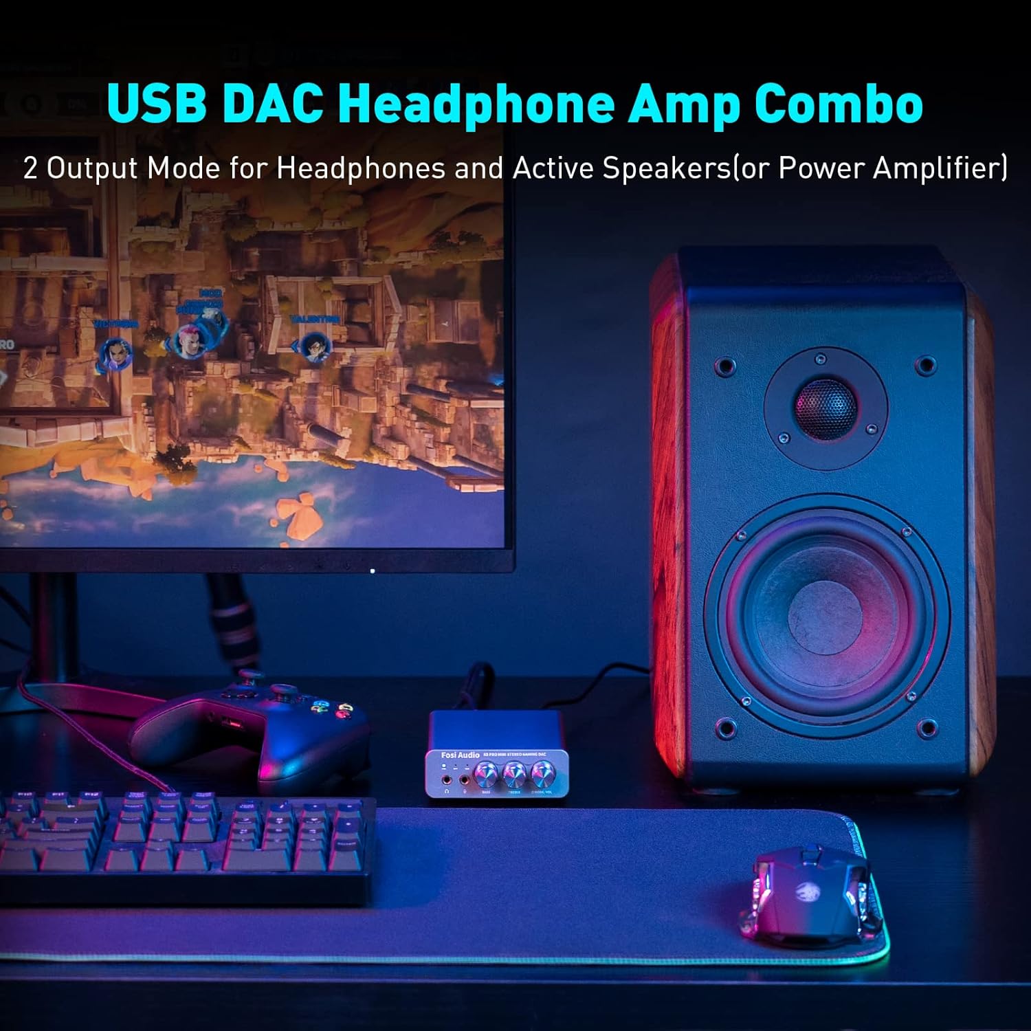 Fosi Audio K5 Pro DAC Amp Headphone Amplifier USB-C Optical