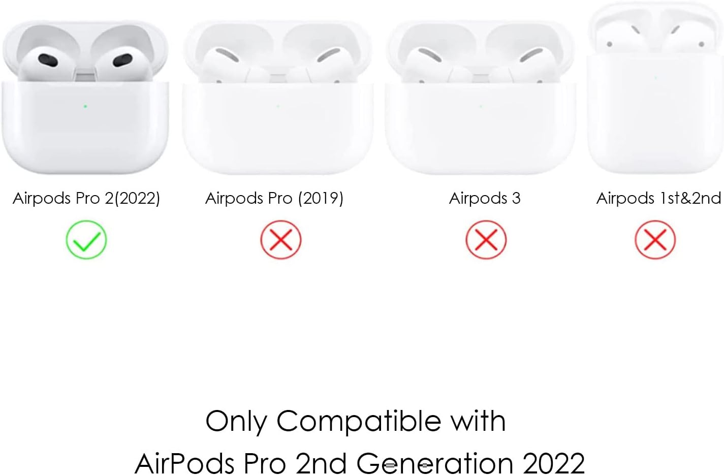 Silicone Case for AirPods Pro 2 Shockproof Cover with Lanyard Green