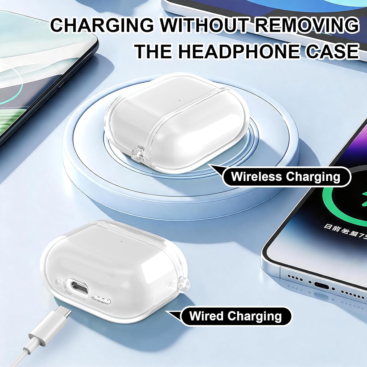 EQD AirPods 4 Case 2024 | Clear Soft Shockproof Cover with Charging
