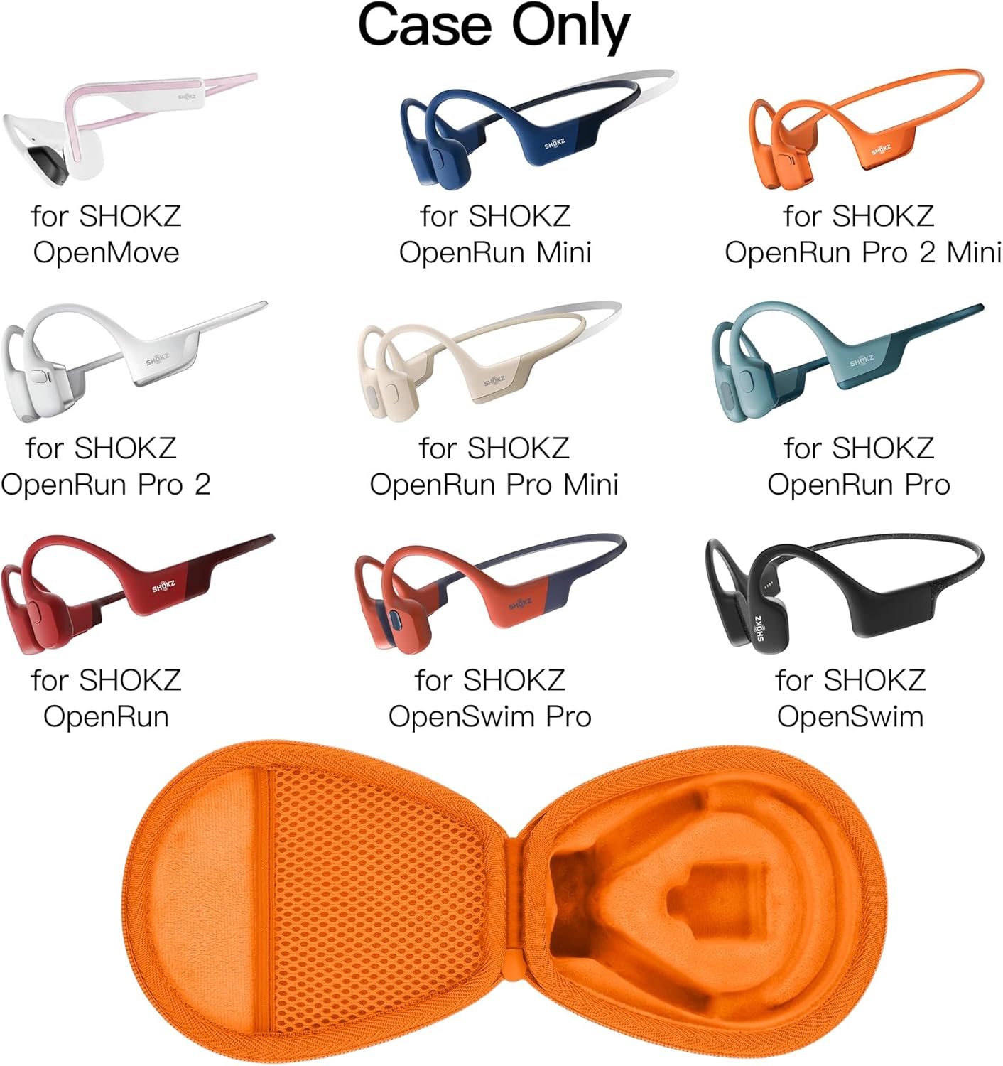 Hard Travel Case for SHOKZ OpenRun OpenMove OpenSwim Headphones