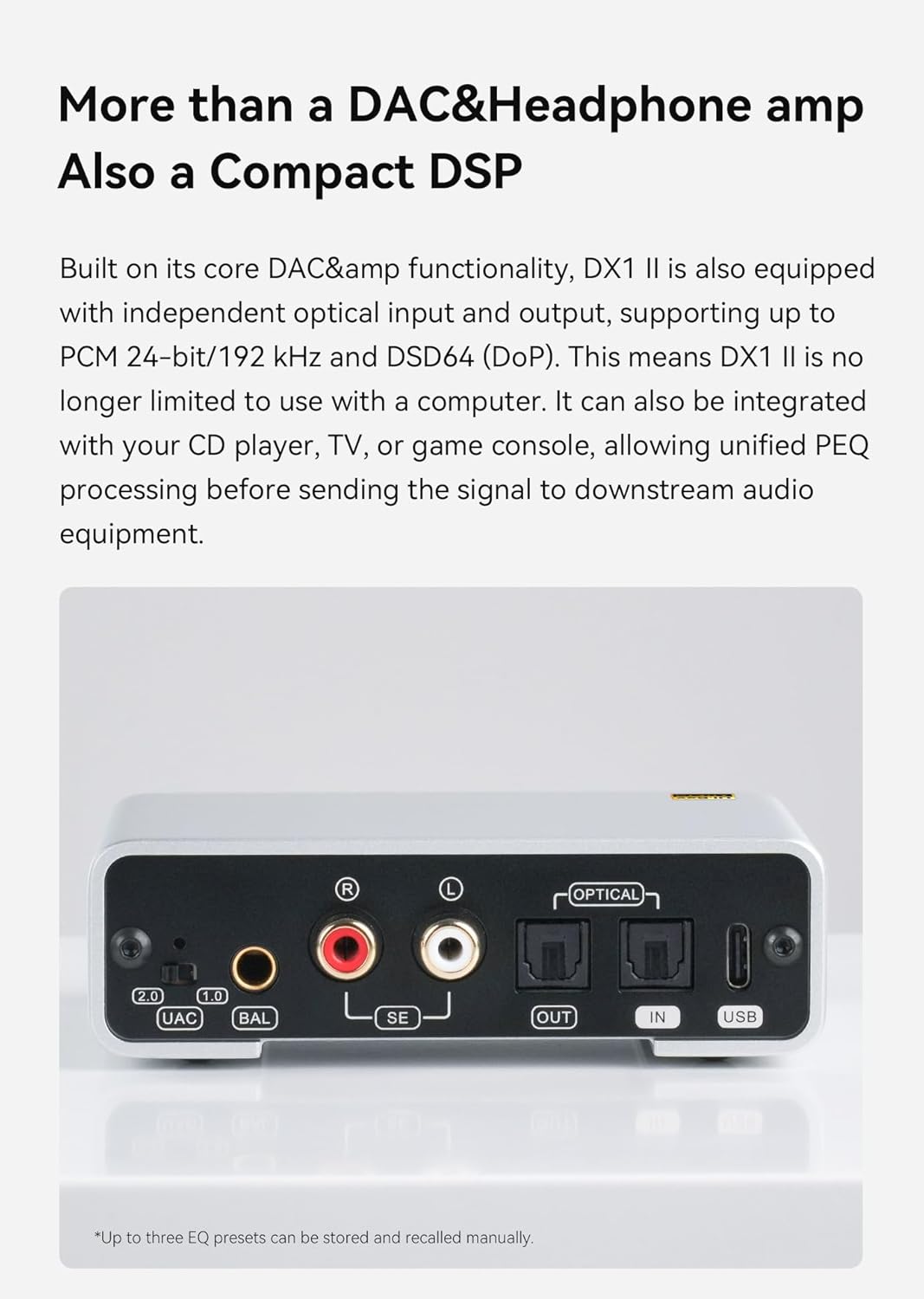 TOPPING DX1 II Gaming DAC Headphone Amp 4.4mm Balanced USB-C