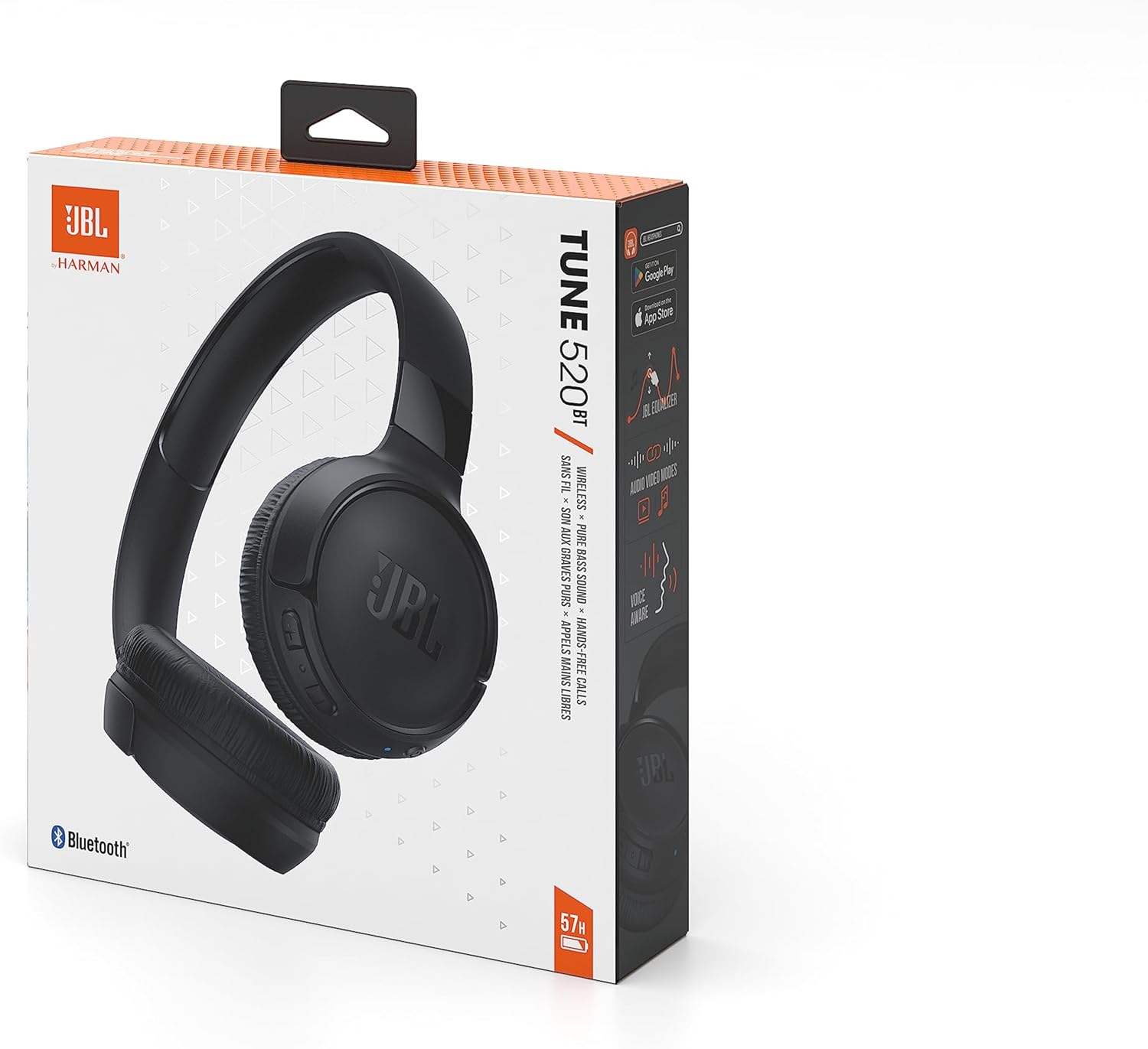 JBL Tune 520BT Wireless Headphones, Deep Bass, 57H Playtime