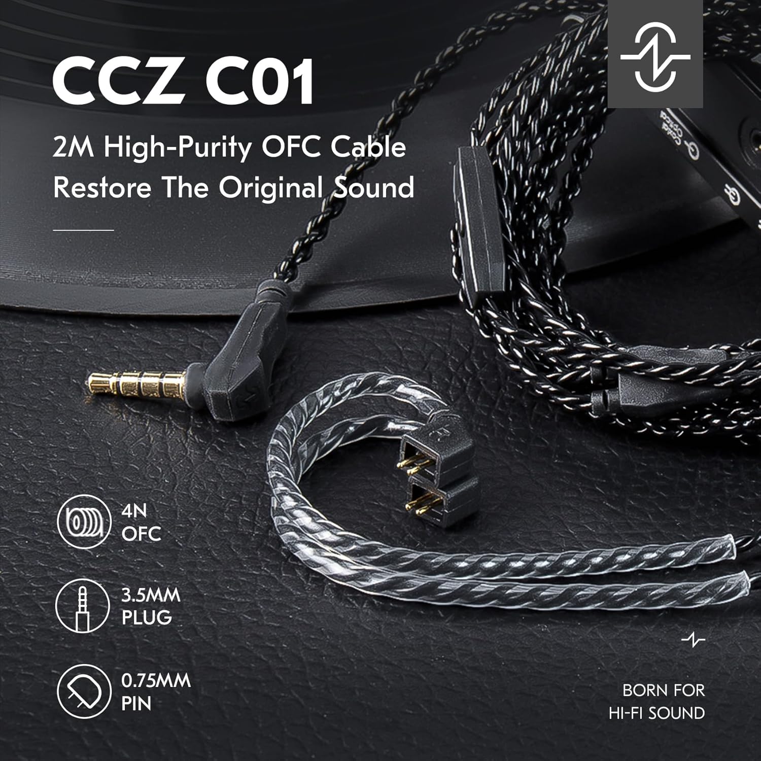 KZ 2M IEM Cable for ZS10 Pro, ZSN Pro X, EDX Pro & CCA CRA