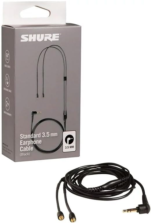Shure EAC64BK Replacement Cable for SE Earphones 162cm Black