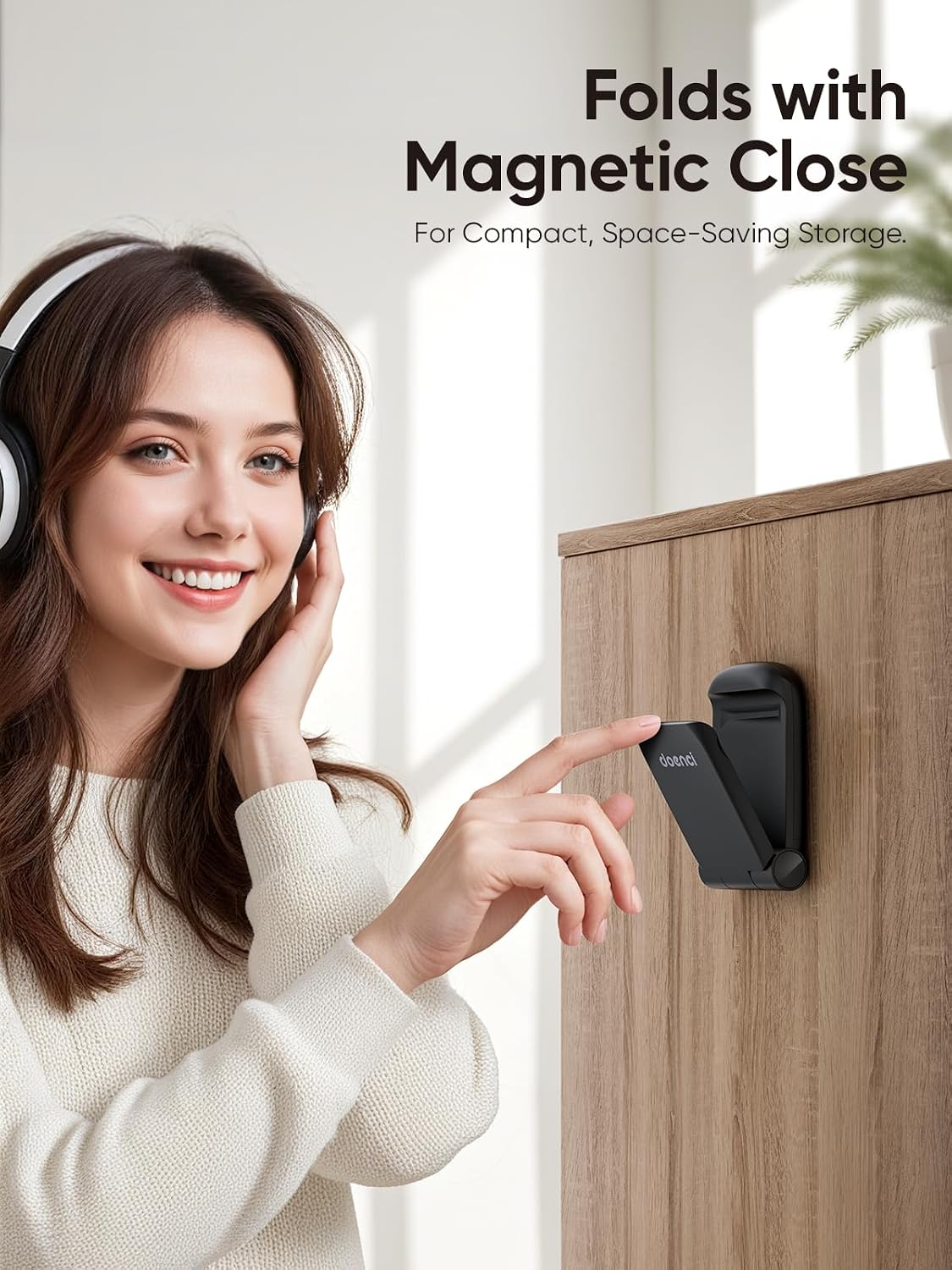 Foldable Headphone Stand Hook for Desk, Headset Holder, 1-Pack