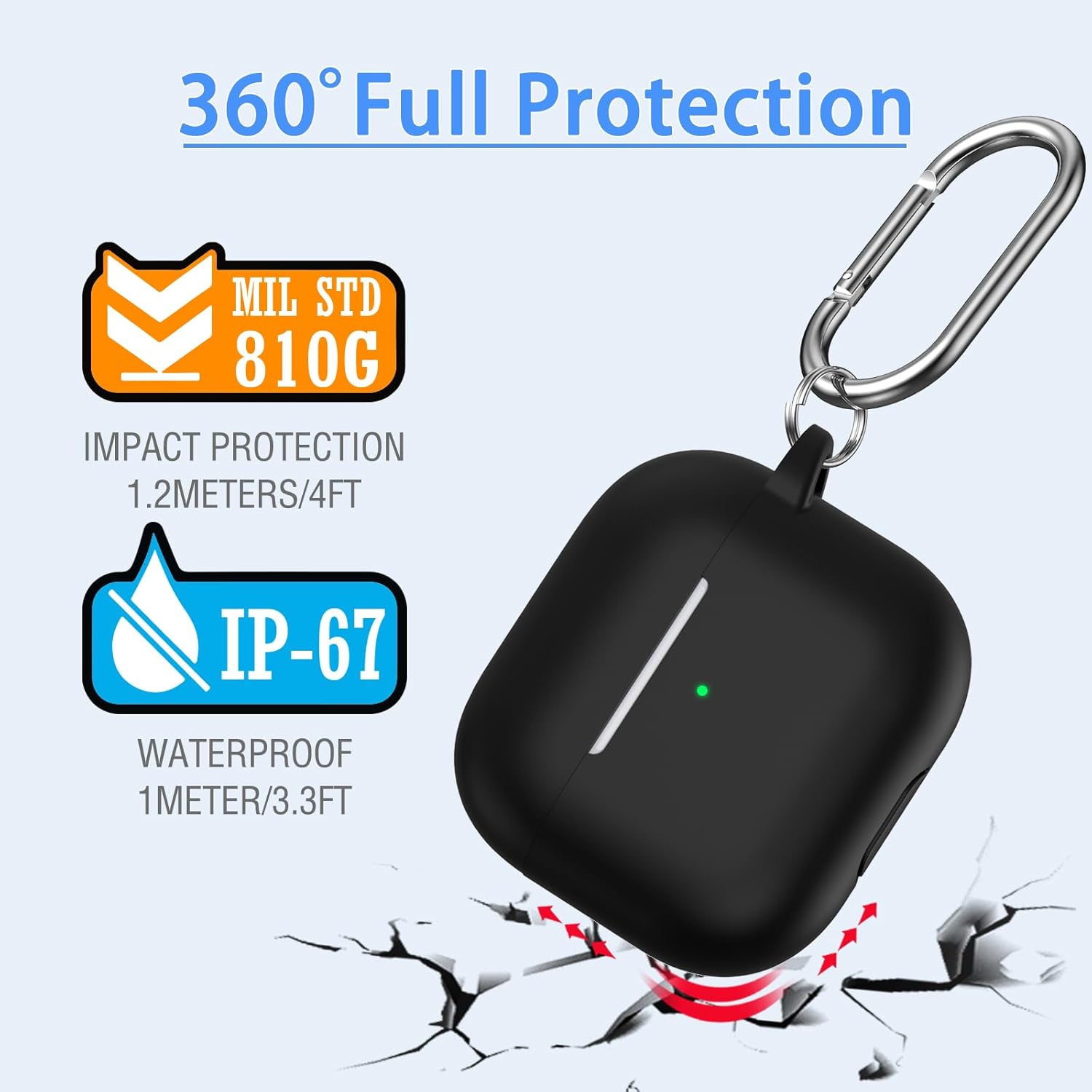 AirPods 3 Case Cover 2021 Military-Grade Silicone with Keychain