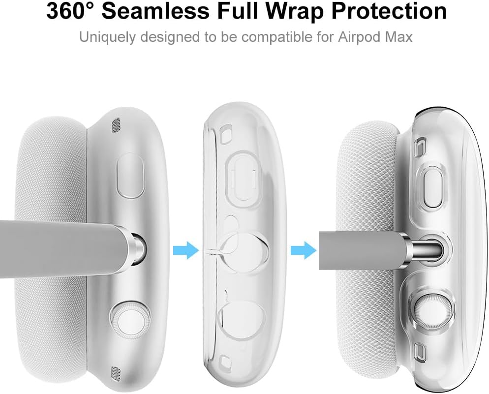 Ainiv AirPods Max Protective Case 2 Pack Soft TPU Clear Cover Anti-Scratch