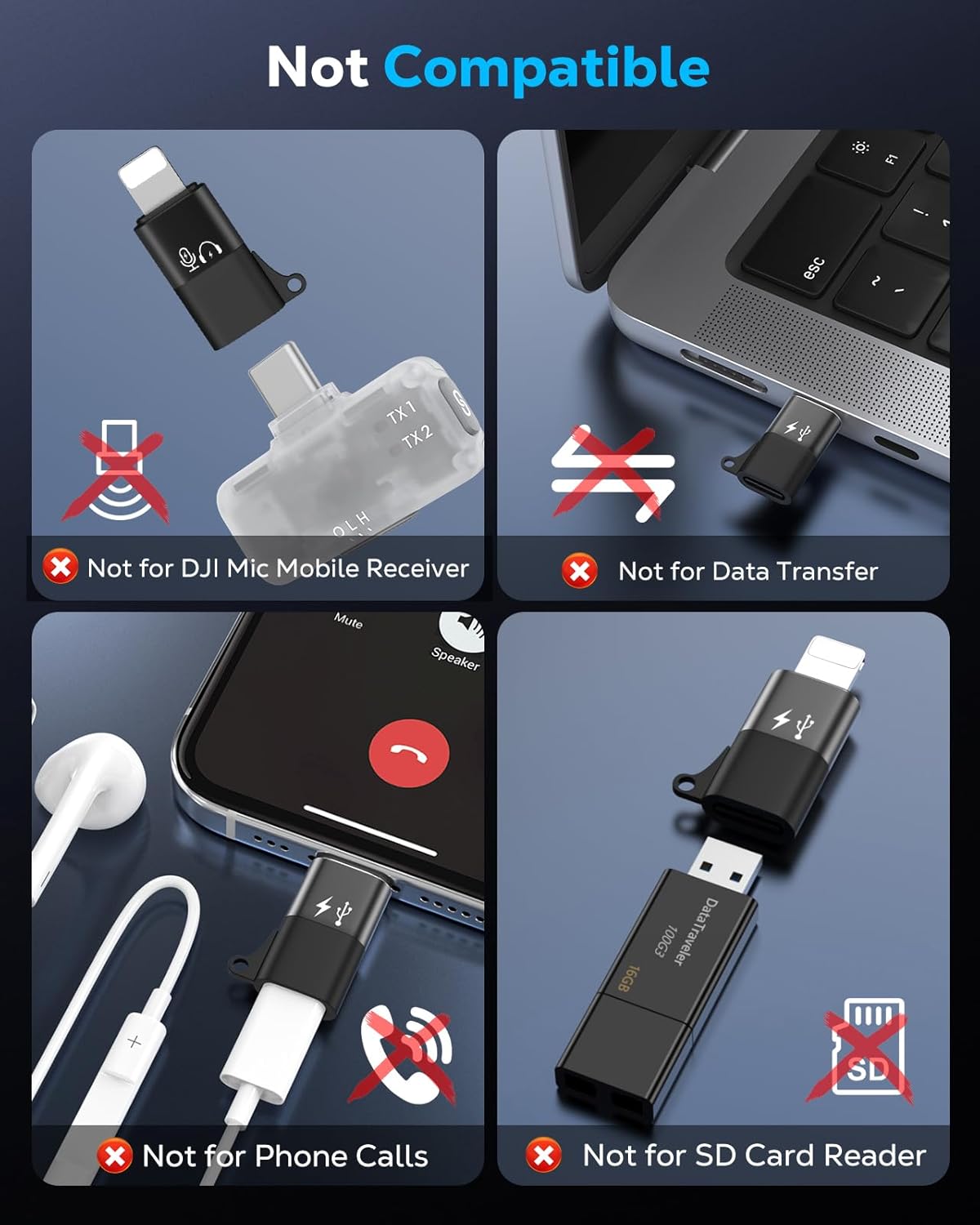 Lightning to USB-C Audio Adapter with Charging for iPhone & Mic