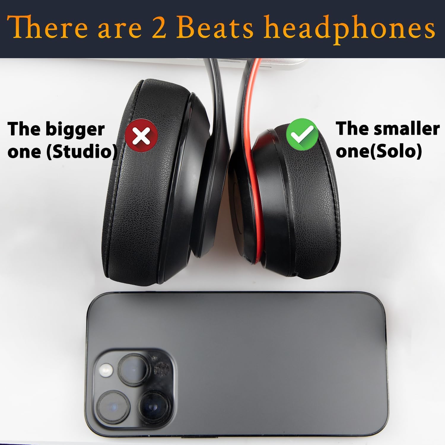 SoloWIT Earpads for Beats Solo 3/Solo 2 On-Ear Headphones Black