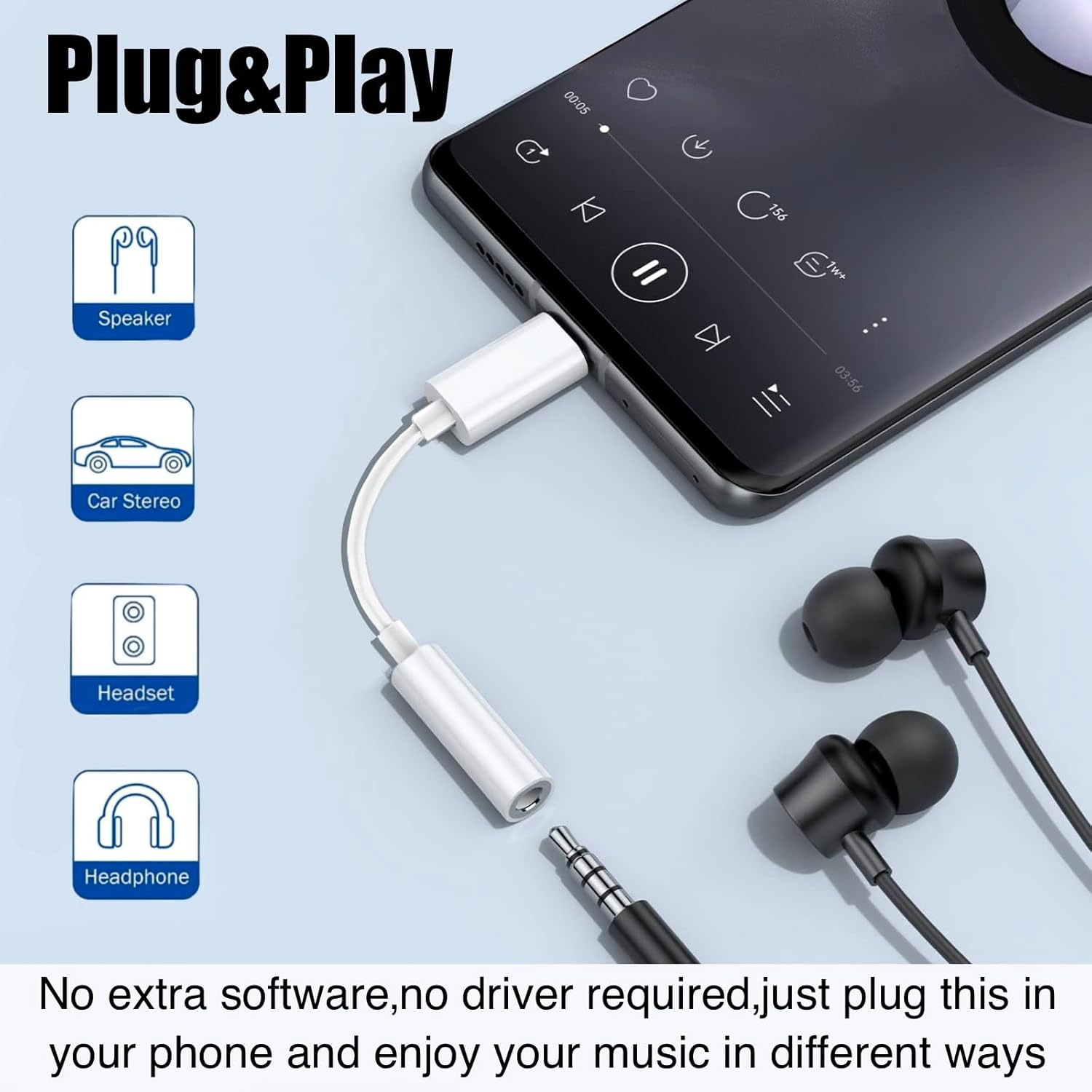 Avigers USB-C to 3.5mm Headphone Adapter, Digital Audio Converter