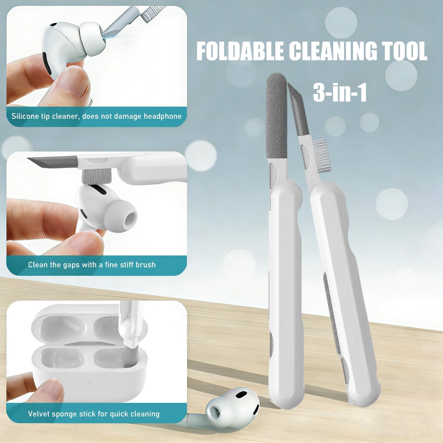 SIXFU Ear Tips for AirPods Pro/Pro 2, 4 Sizes with Cleaning Kit & Box