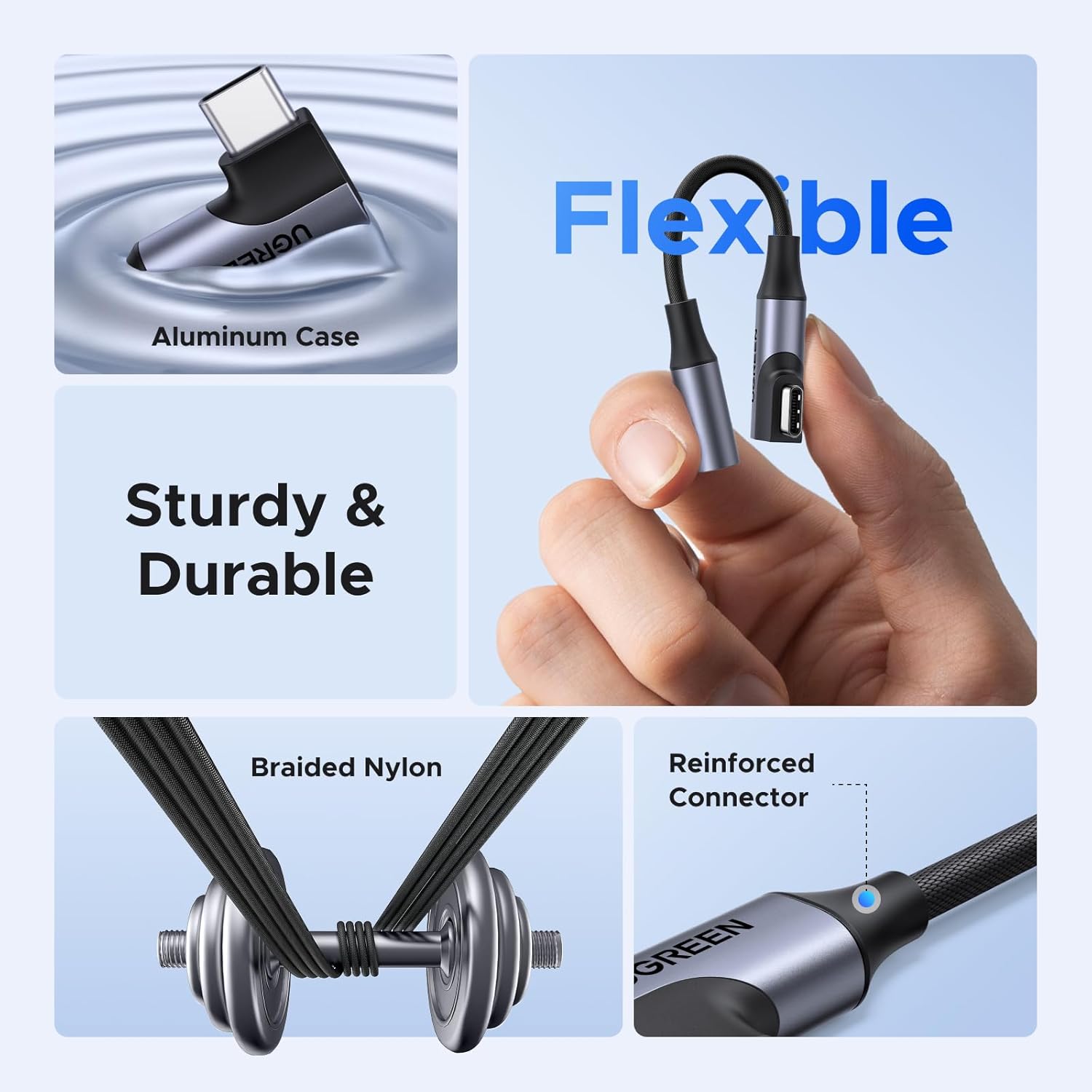 UGREEN USB-C to 3.5mm Adapter Angled DAC Hi-Fi Stereo Audio Cable
