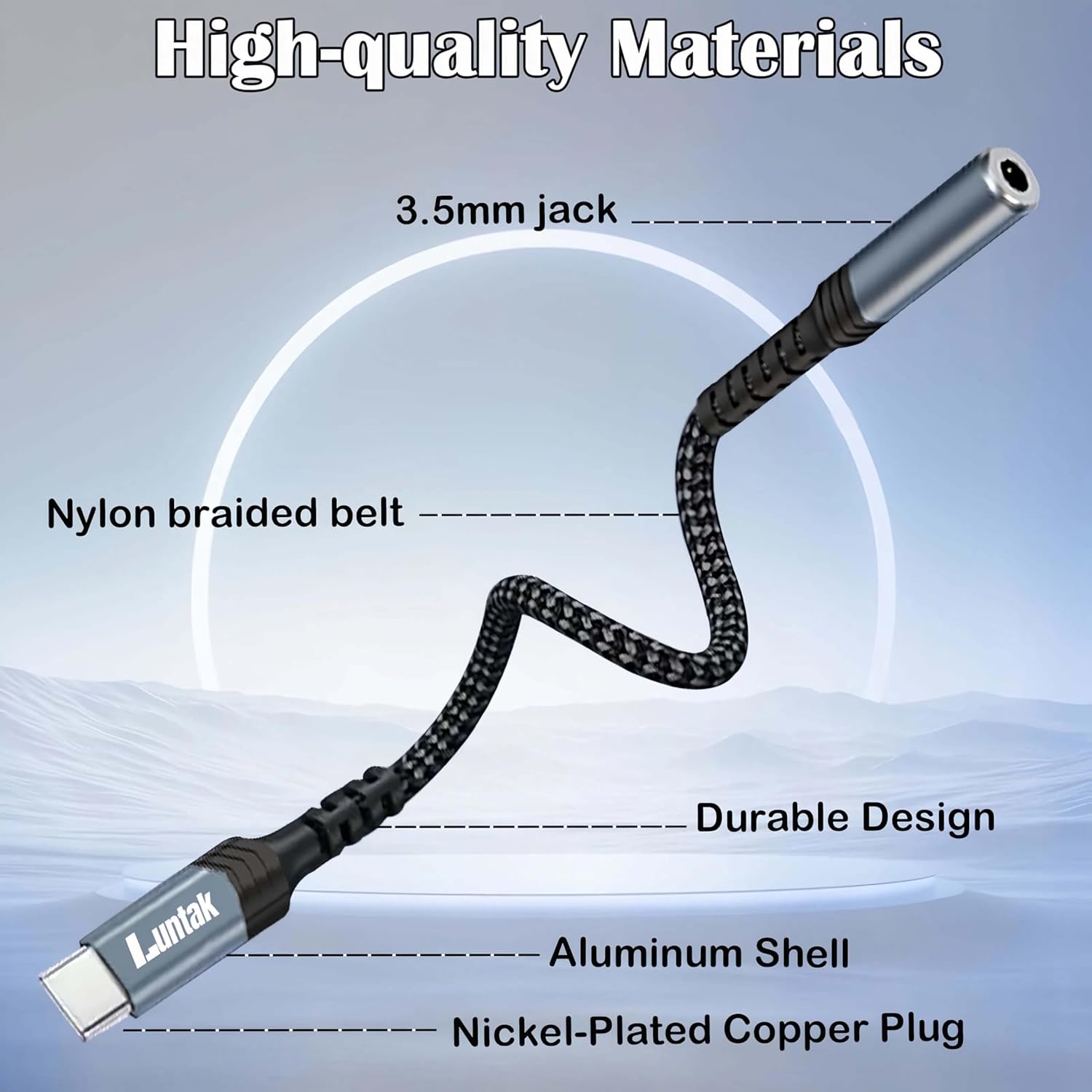 USB-C to 3.5mm Headphone Adapter Digital Audio AUX Converter Cable