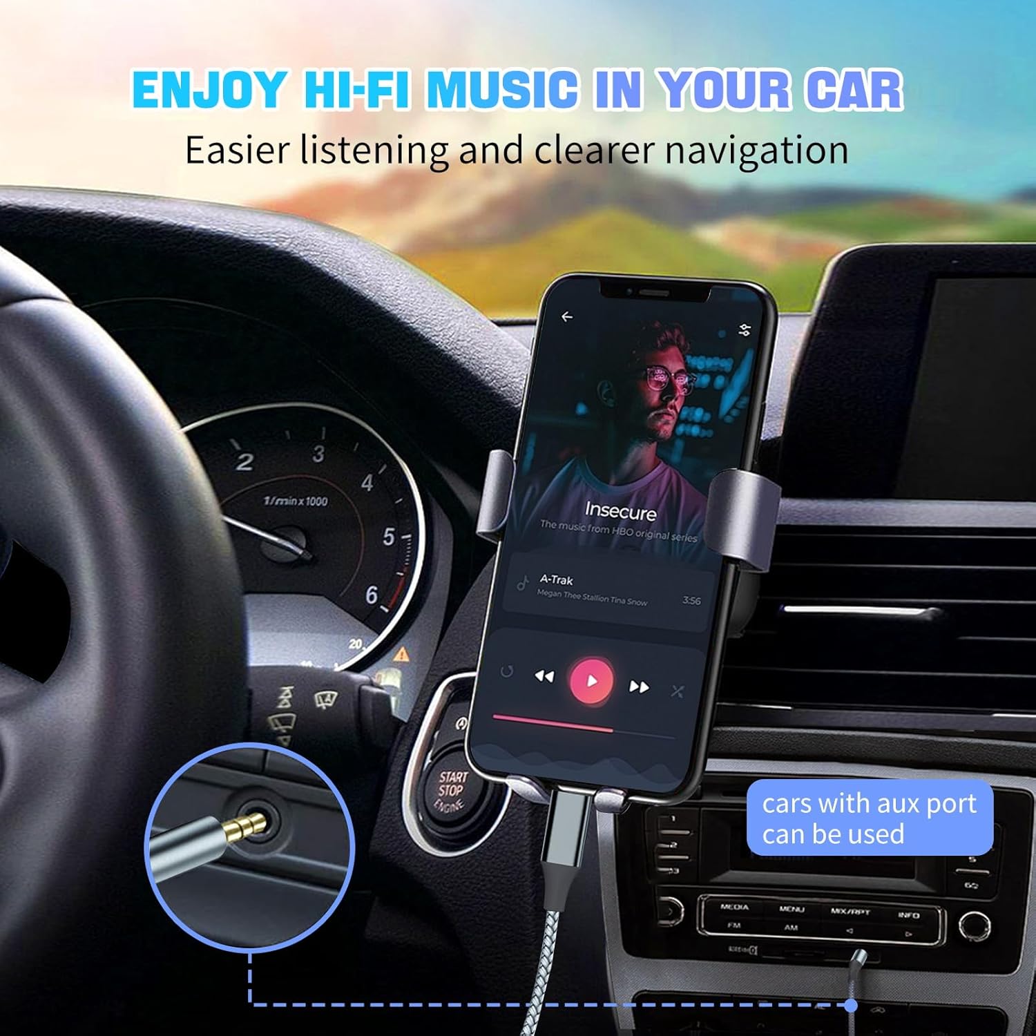 Lightning to 3.5mm AUX Cable 1.2M for iPhone Car Stereo Headphone Adapter Audio Cord iPhone 14 13 12 11 X XR XS 8 7