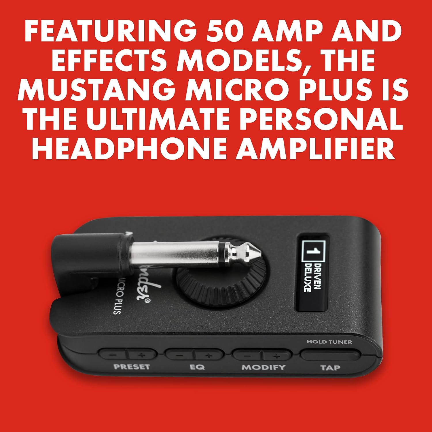 Fender Mustang Micro Plus Headphone Guitar Amp, Bluetooth, 25 Effec