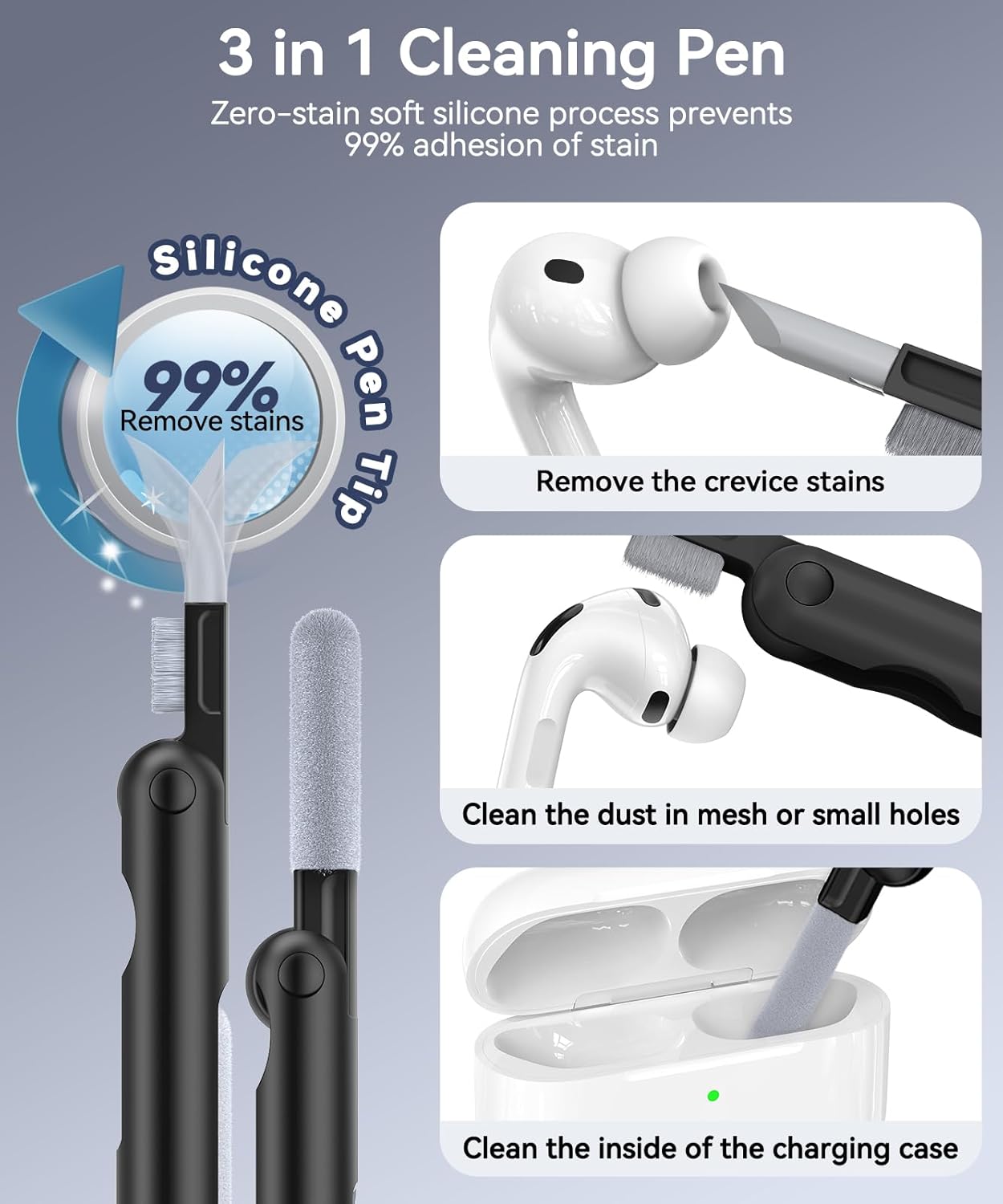 AirPods Pro 3 Case 2025 Secure Lock with Stand, Cleaner & Keychain