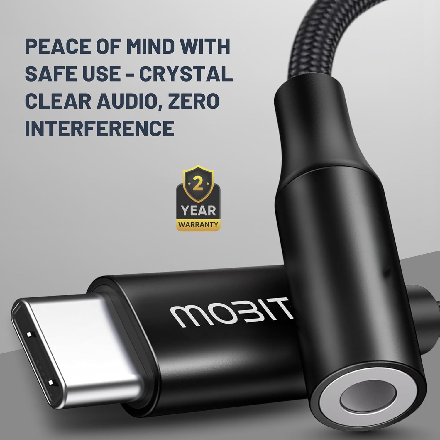 Mobitel USB C to 3.5mm Headphone Adapter with Hi-Fi DAC & Mic Support