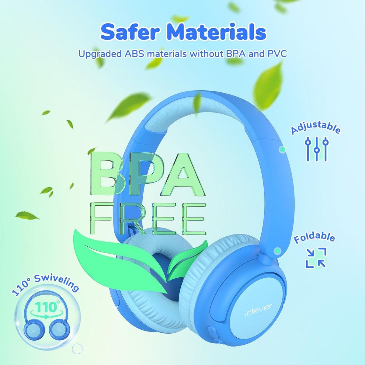 iClever BTH22 Kids Wireless Headphones, 60H Playtime, Bluetooth 5.4