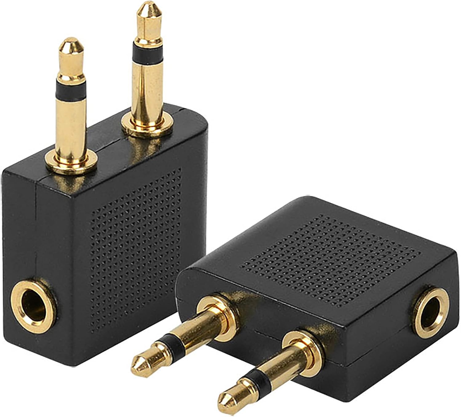 IRYNA 3 Pack Airline Headphone Adapter Gold Plated 3.5mm Stereo Jack