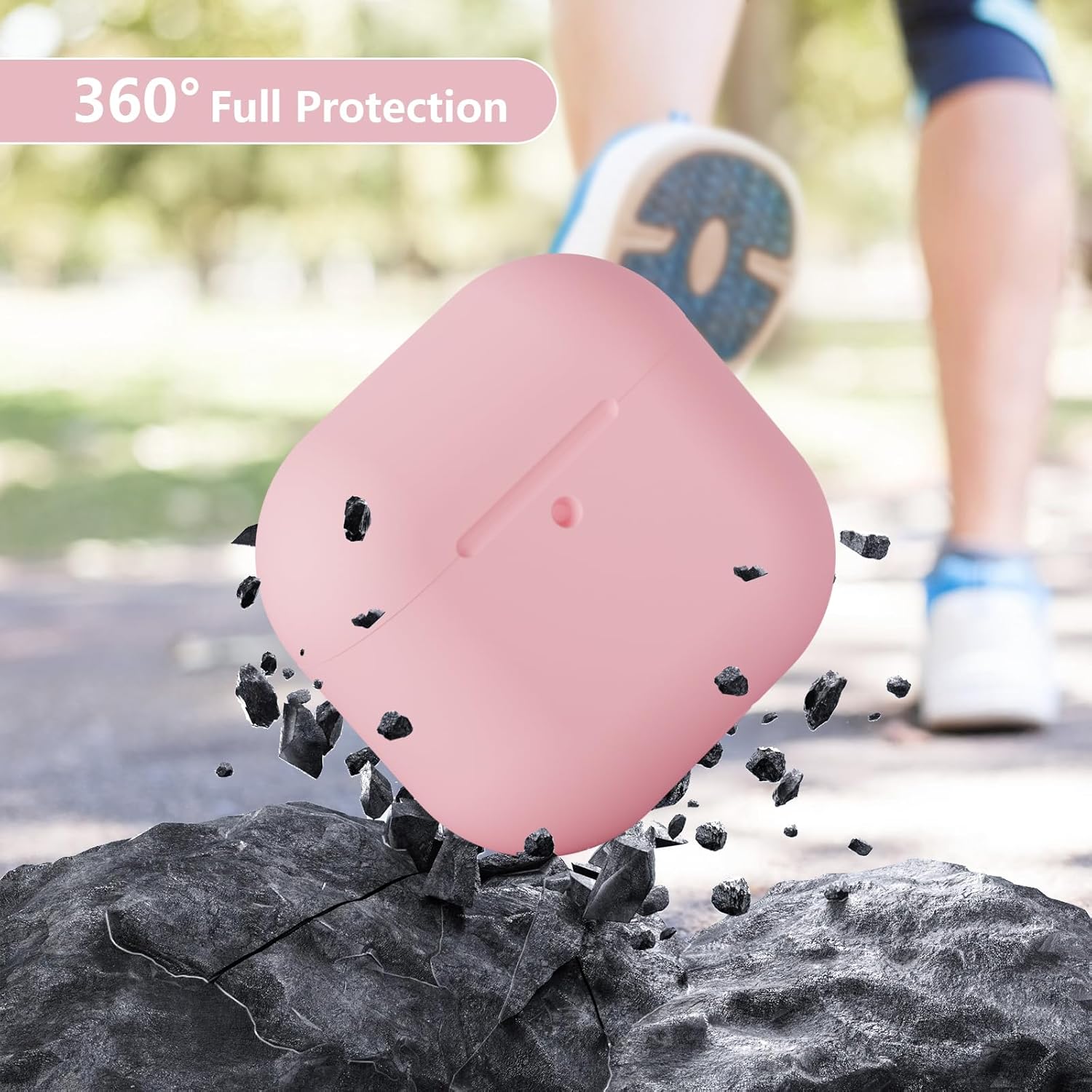 AirPods 4 Silicone Case 2024, LED Visible Cover with Cleaner Pink
