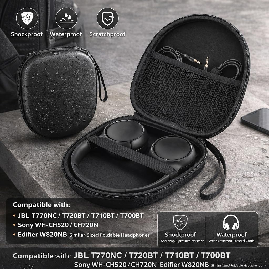 Hard Headphone Case for Sony WH-CH720N/JBL 770NC EVA Travel Bag