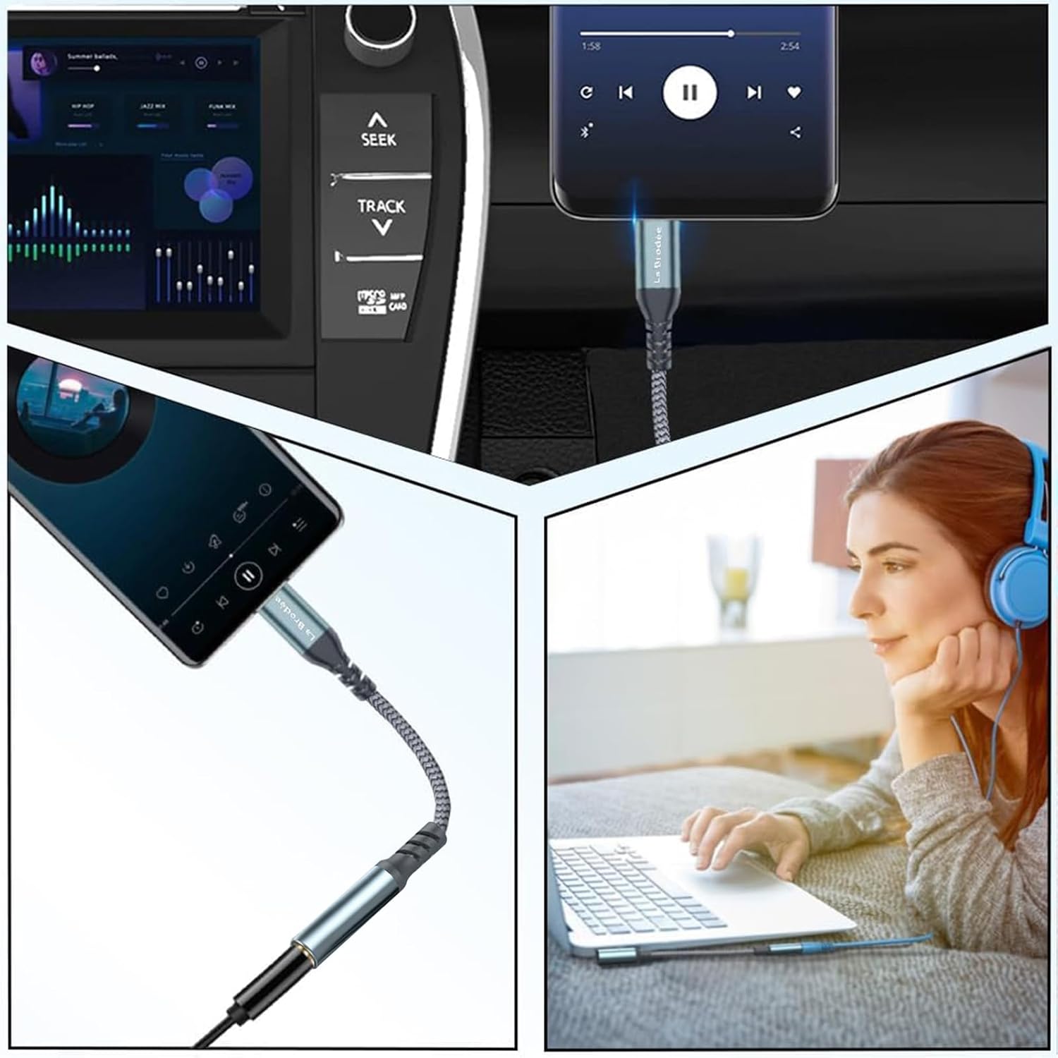 USB-C to 3.5mm Headphone Jack Adapter Digital Audio Aux Converter
