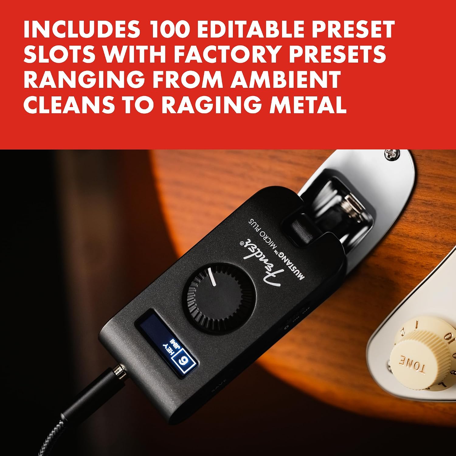 Fender Mustang Micro Plus Headphone Guitar Amp, Bluetooth, 25 Effec