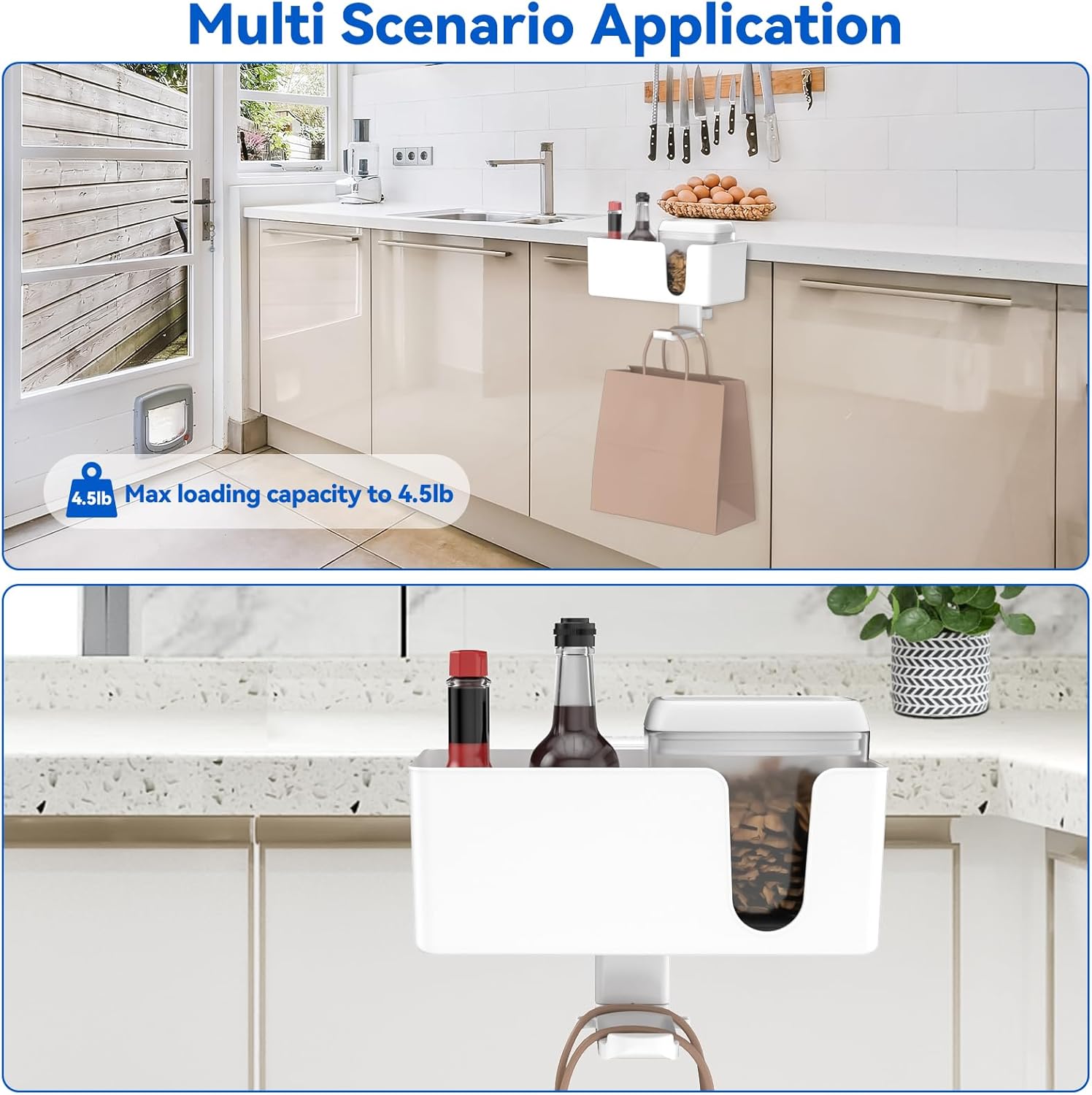 KDD 4-in-1 Desk Organizer Cup Holder Headphone Hanger White