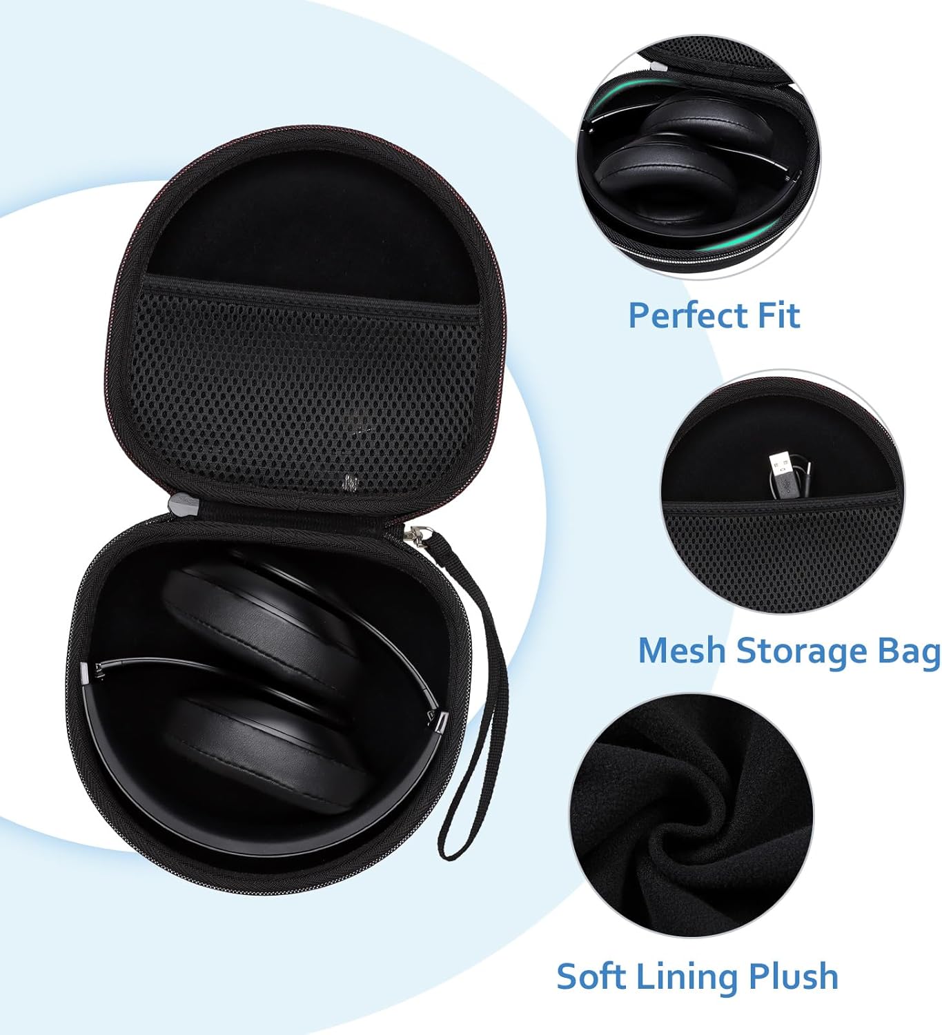 Hard Headphone Case for Anker Q20i Beats JLab TOZO Travel EVA Bag