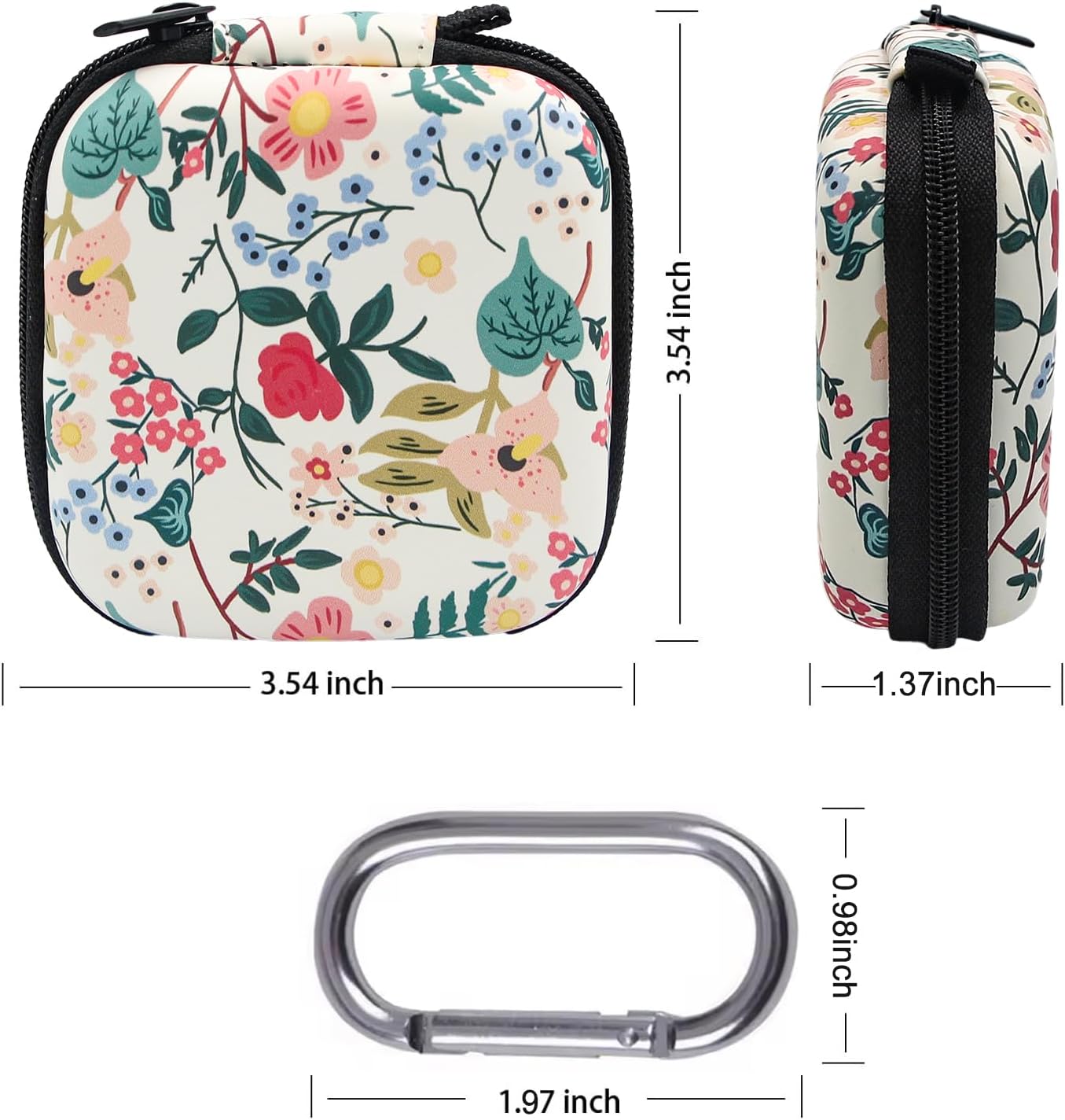 Flower Earbud Case Hard EVA Shockproof Bag for AirPods & Galaxy Buds