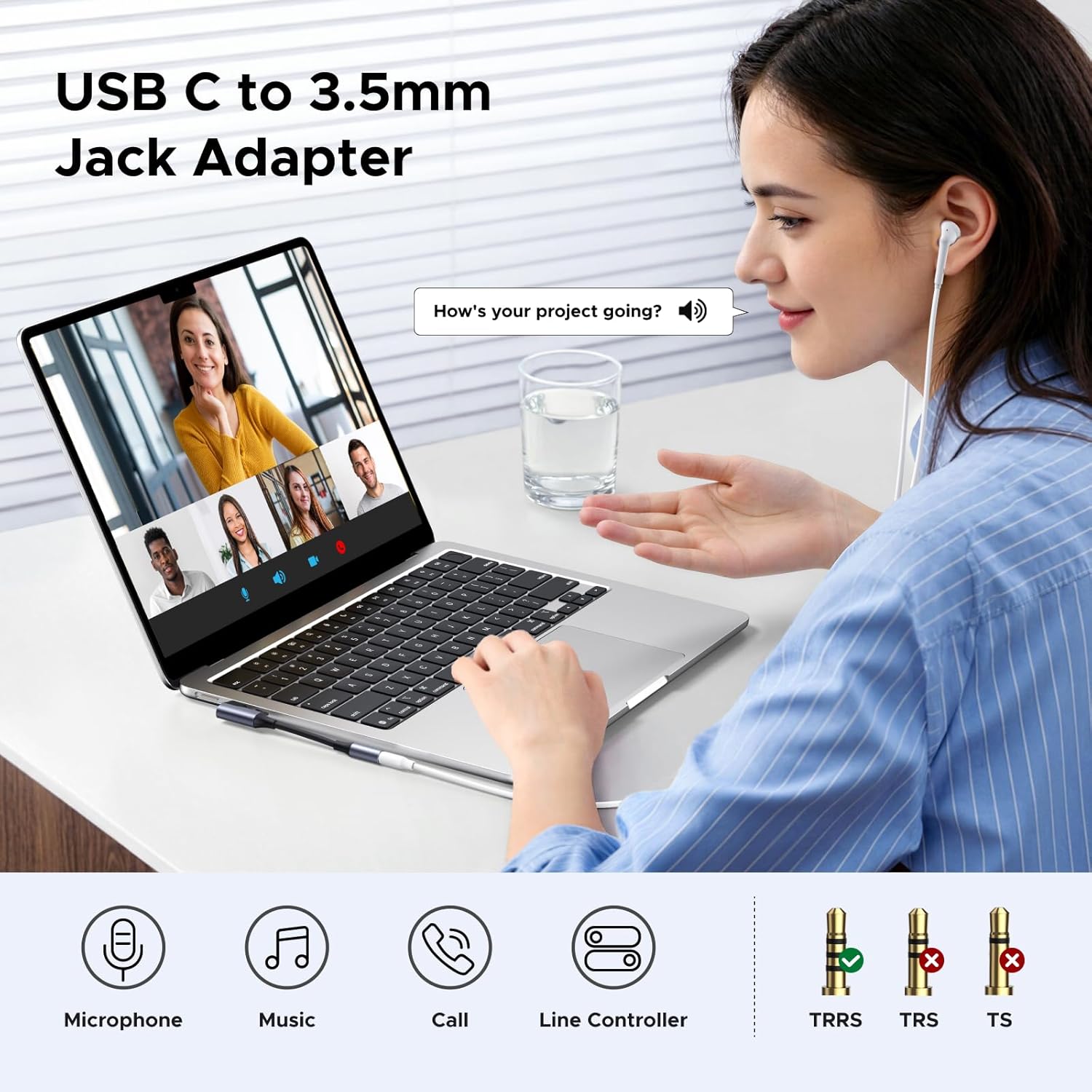 UGREEN USB-C to 3.5mm Adapter Angled DAC Hi-Fi Stereo Audio Cable