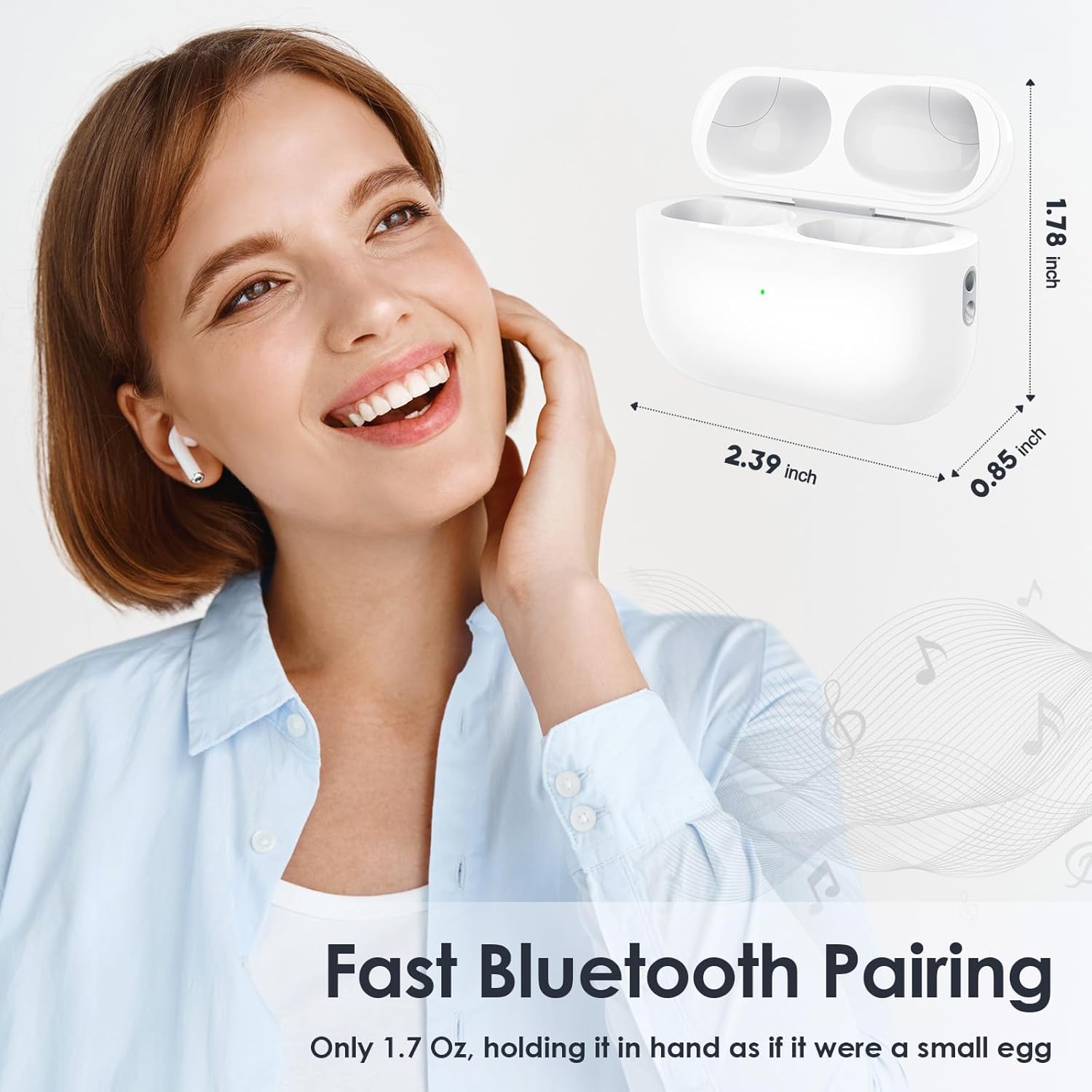 Replacement Charging Case for AirPods Pro 1/2, Wireless Sync Case
